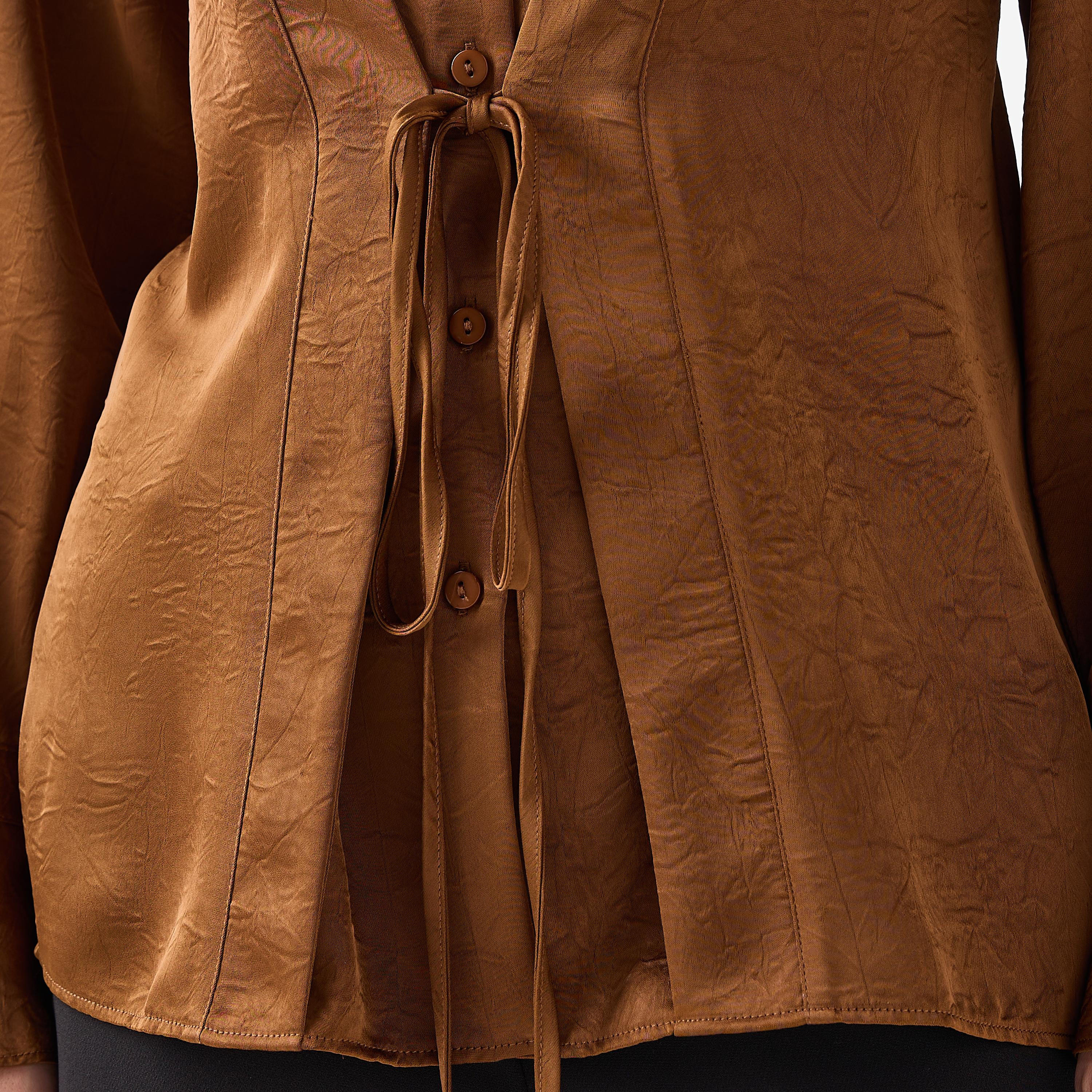 Tie-Up Detail Top with Flared Sleeves-women-clothing-shirtsandblouses-blouses-image-5