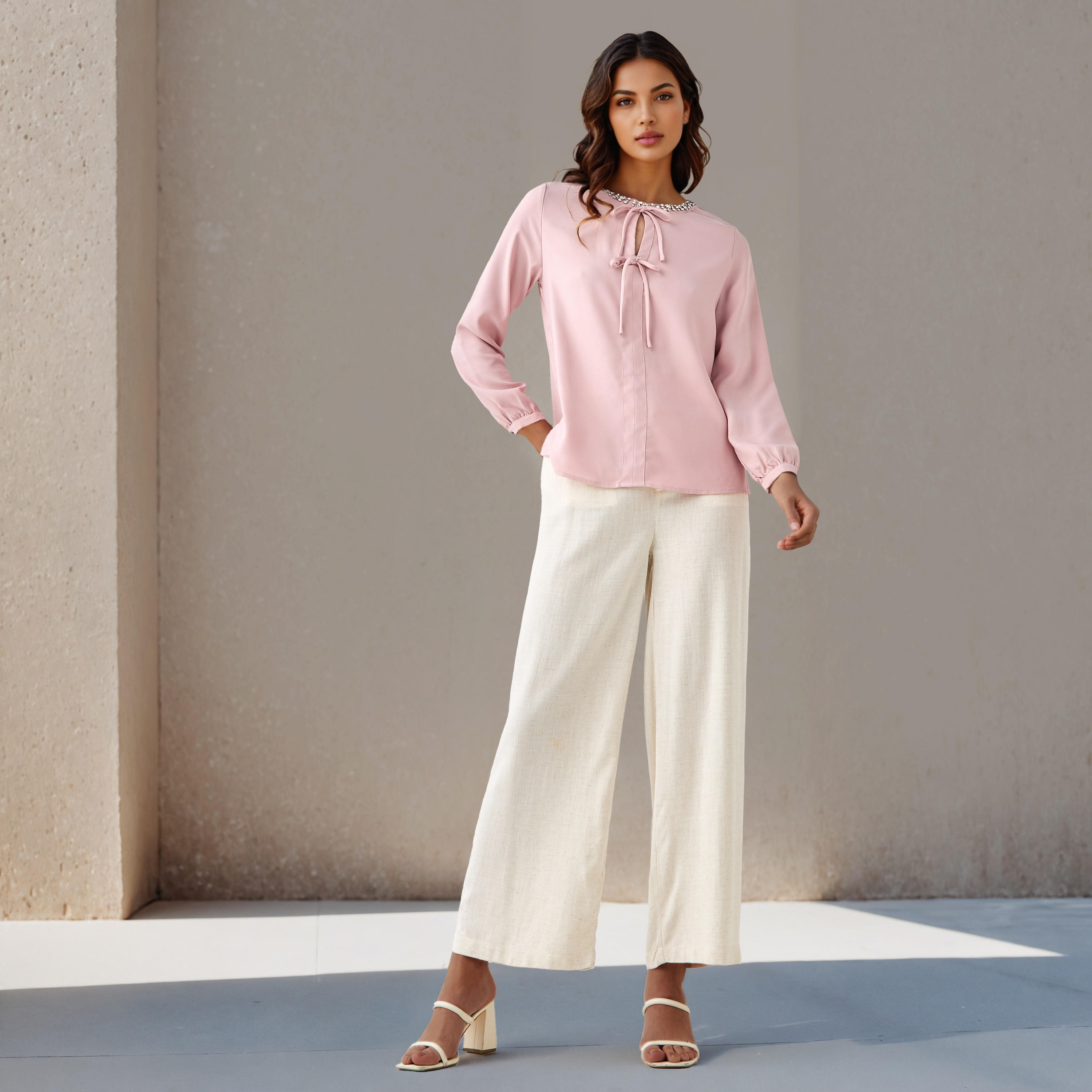 Regular Fit Top with Embellishment-women-clothing-shirtsandblouses-blouses-image-2