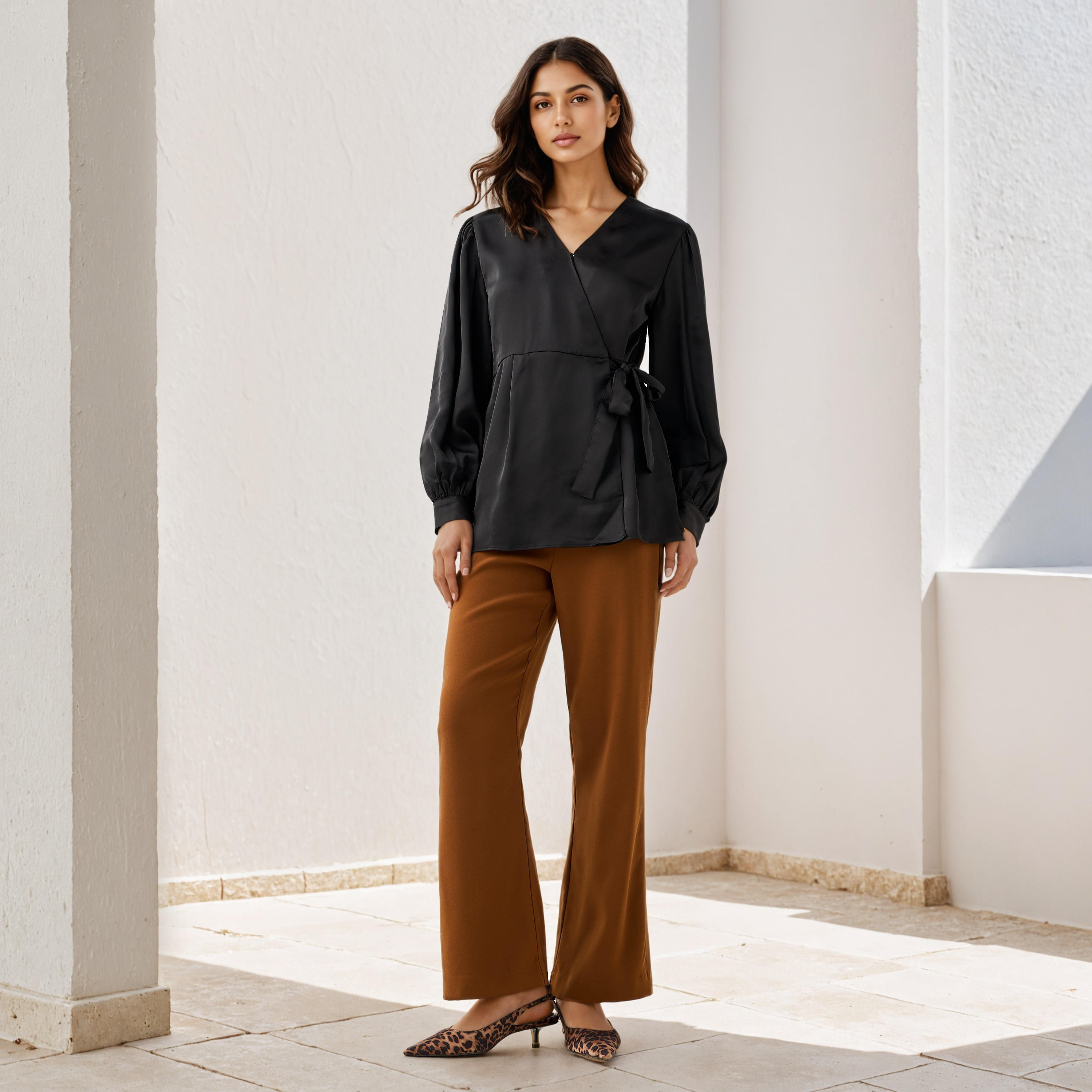 Flared Pants with Zip Closure-women-clothing-bottoms-trousers-image-2