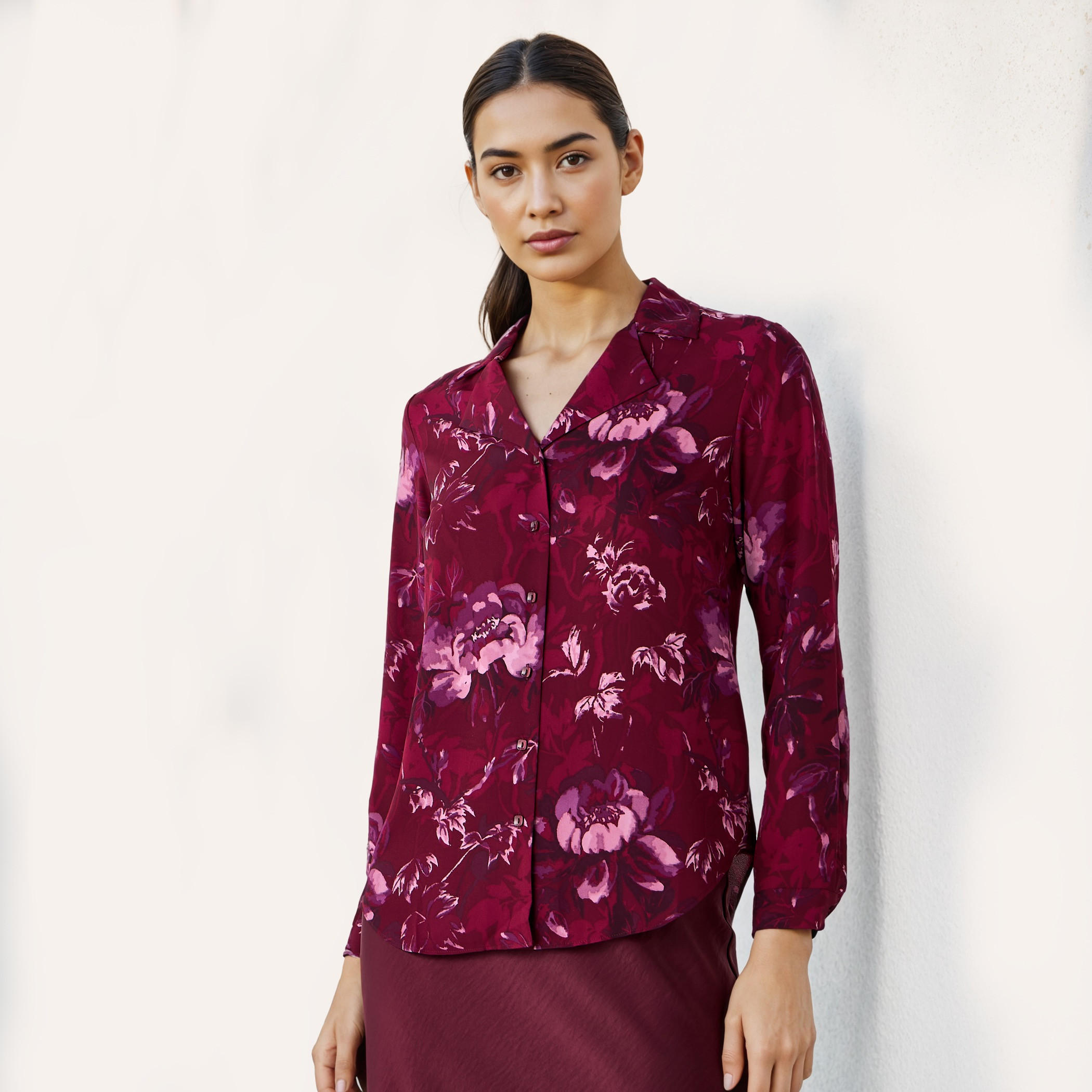 قميص بياقة مطوية وطبعات-women-clothing-shirtsandblouses-shirts-image-1