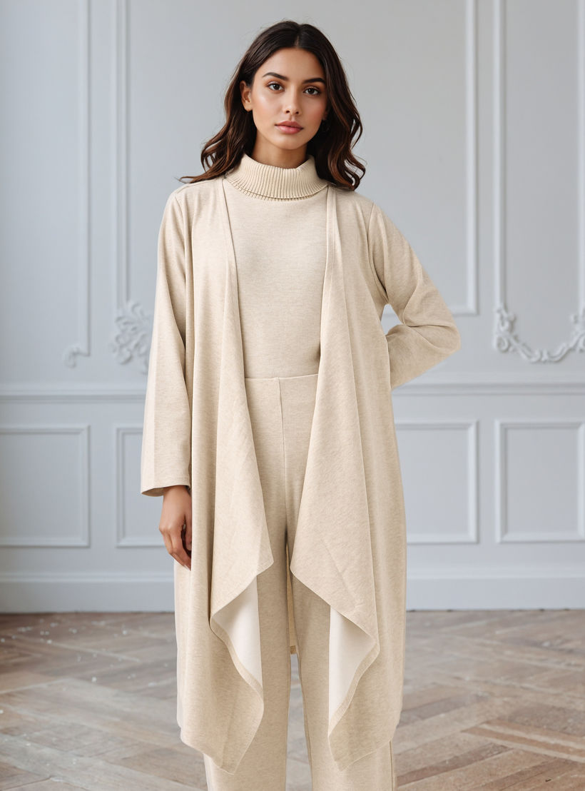 كارديجان طويل بحافة غير متماثلة وقصة مريحة-women-winterwear-cardigansandjumpers-cardigans-image-5