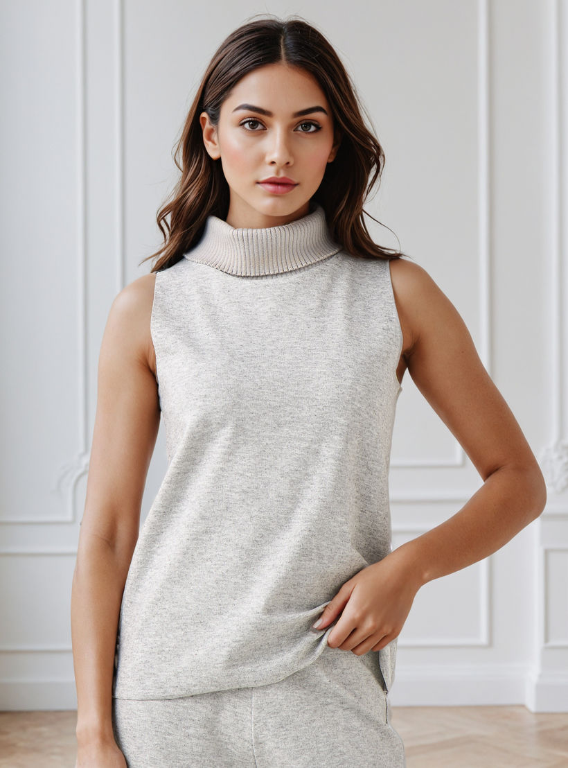 Relaxed Fit Sleeveless Top with Turtleneck-women-clothing-shirtsandblouses-blouses-image-1