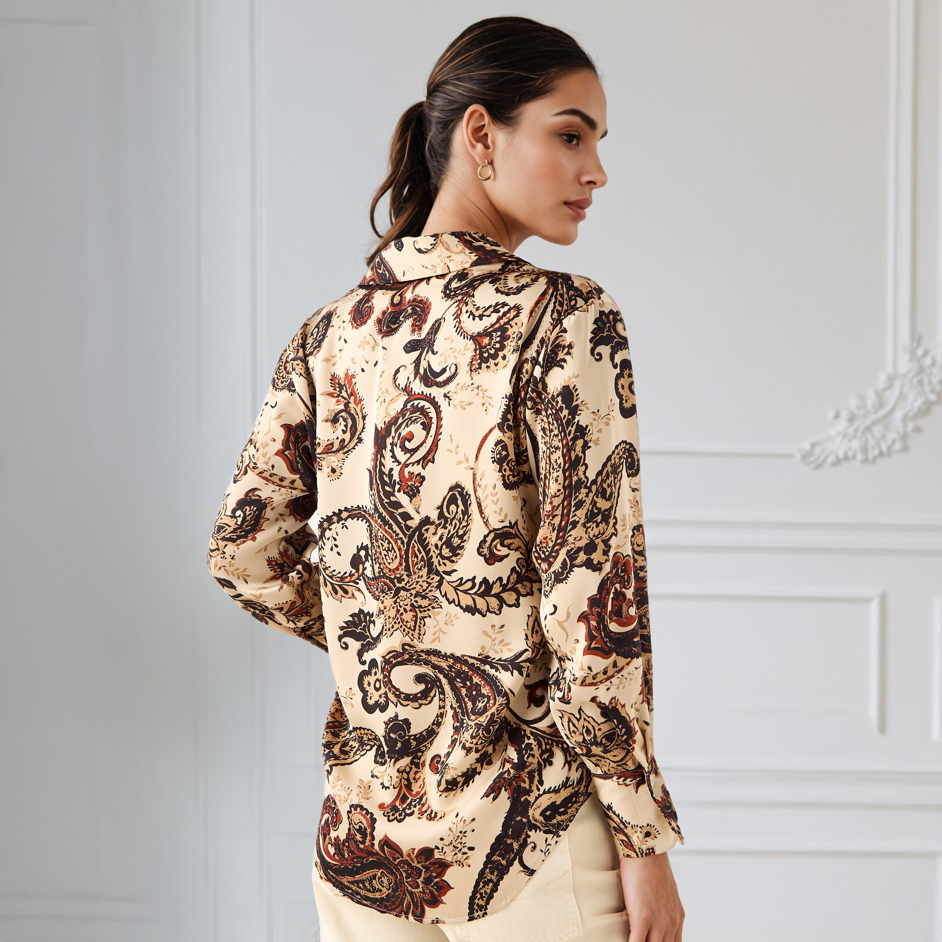 Paisley Print Collared Satin Shirt-women-clothing-shirtsandblouses-shirts-image-3