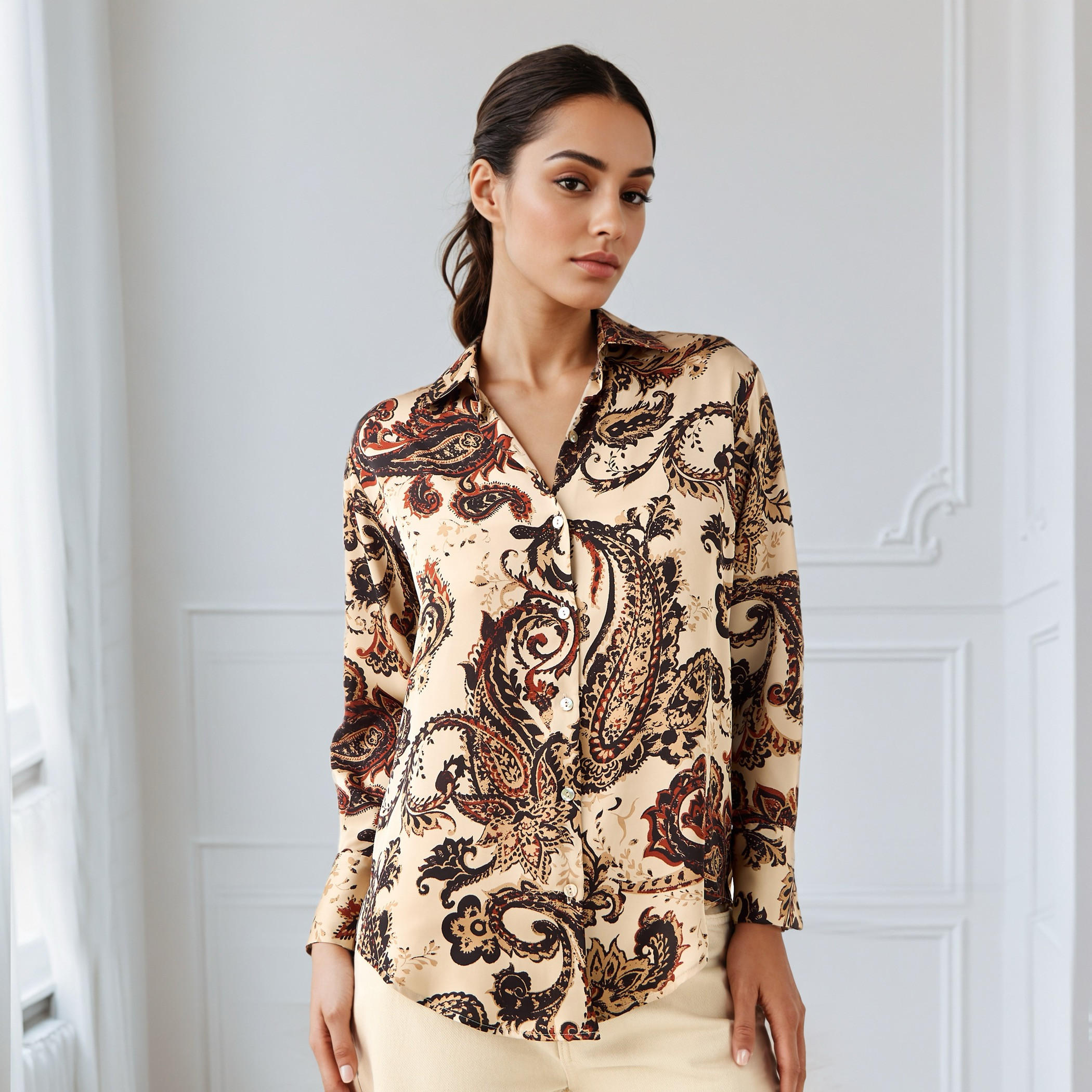 Paisley Print Collared Satin Shirt-women-clothing-shirtsandblouses-shirts-image-6