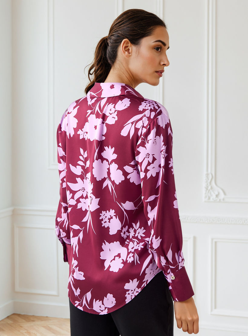 Floral Print Collared Satin Shirt-women-clothing-shirtsandblouses-shirts-image-3