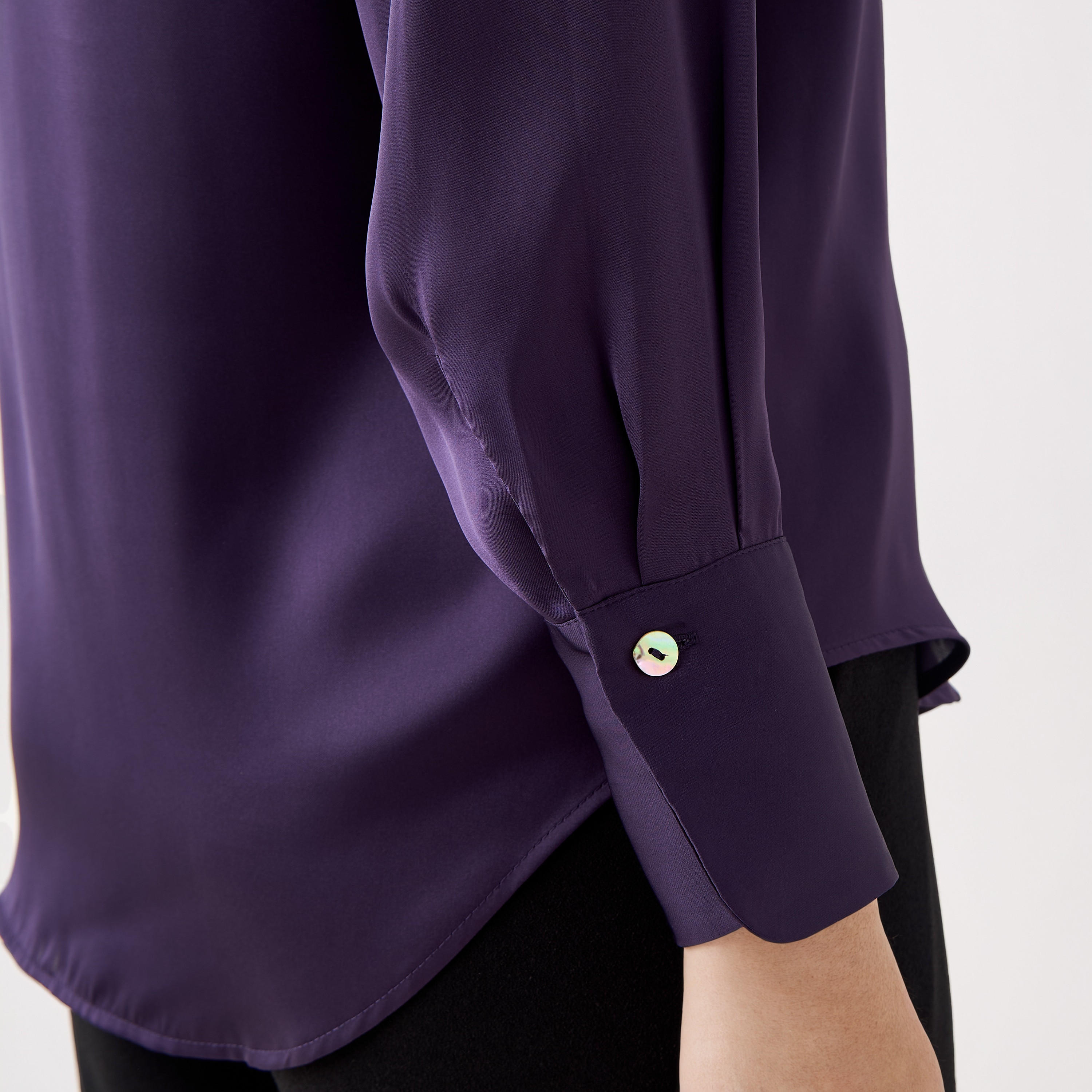 Regular Fit Collared Satin Shirt-women-clothing-shirtsandblouses-shirts-image-4