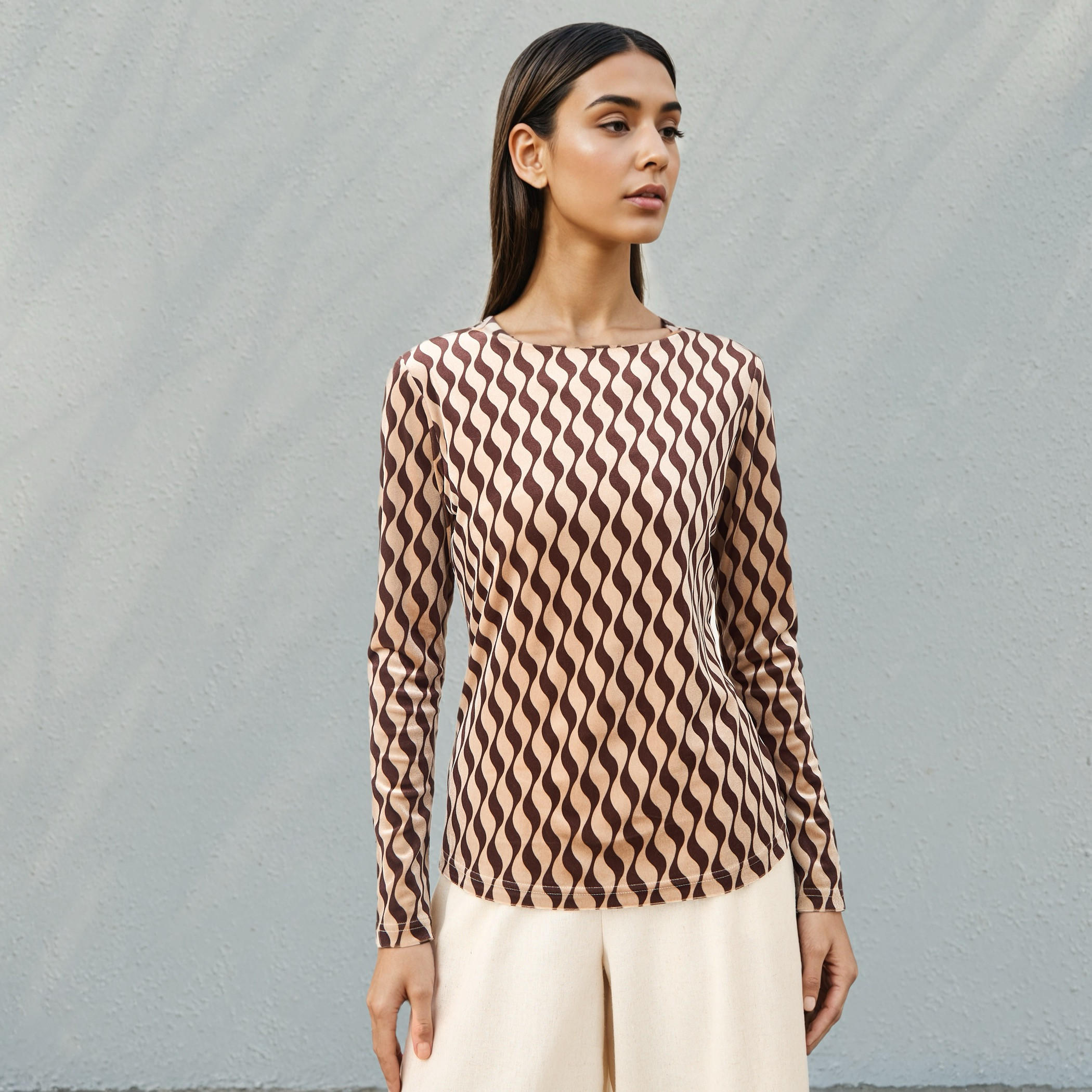 Printed Velvet Top-women-clothing-tshirts-image-3