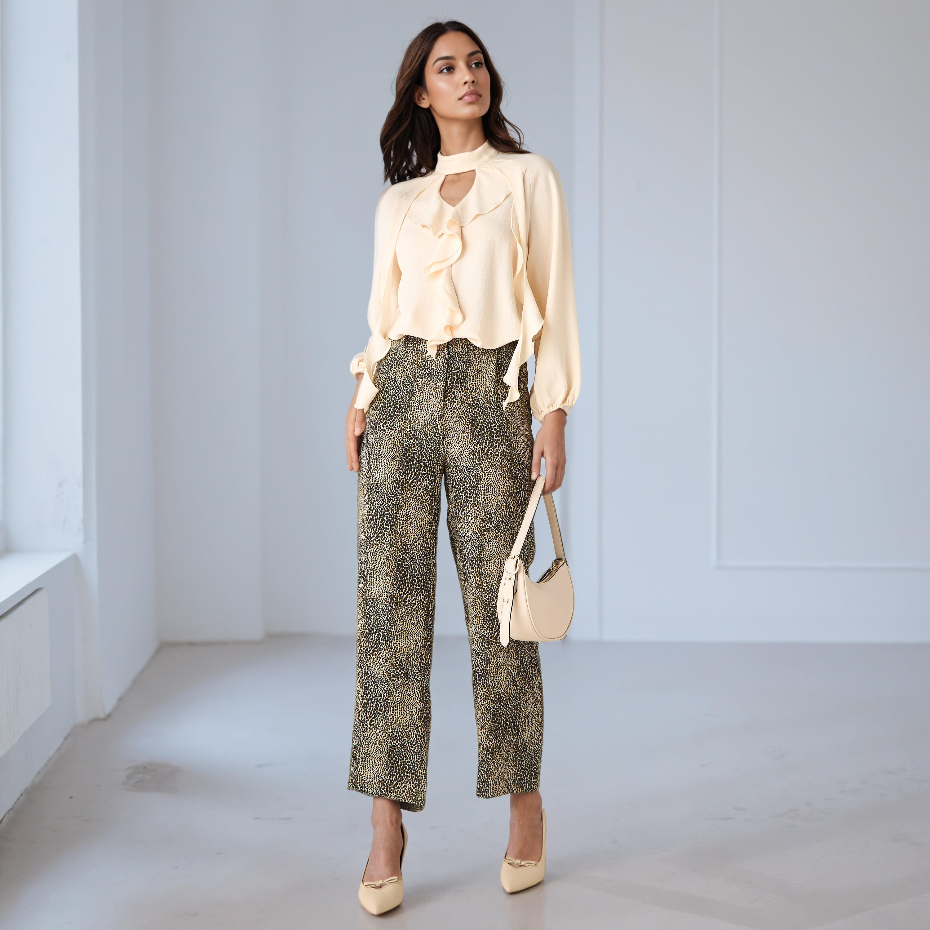 Ruffle Accent Top with Keyhole Neck-women-clothing-shirtsandblouses-blouses-image-2