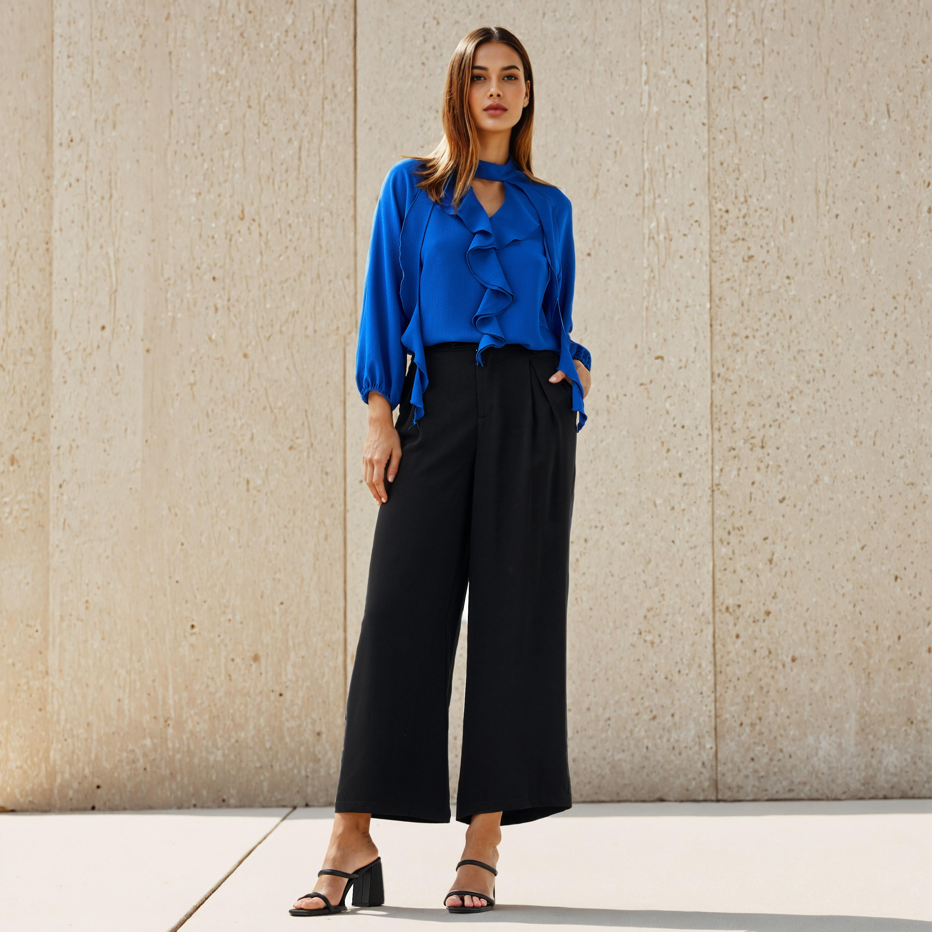 بلوزة بزينة كشكش وياقة مفتوحة-women-clothing-shirtsandblouses-blouses-image-5