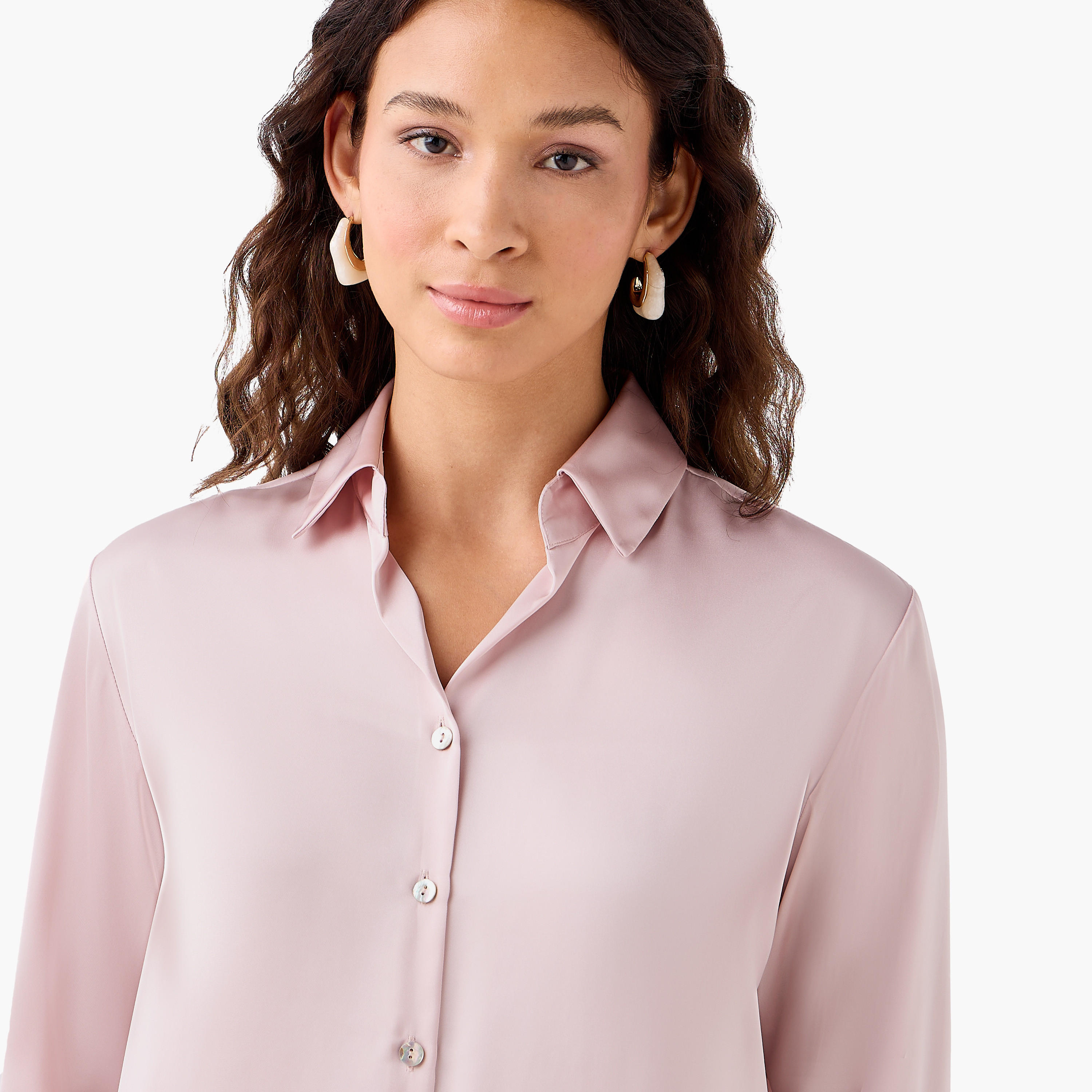 Regular Fit Satin Shirt with Collar-women-clothing-shirtsandblouses-shirts-image-6