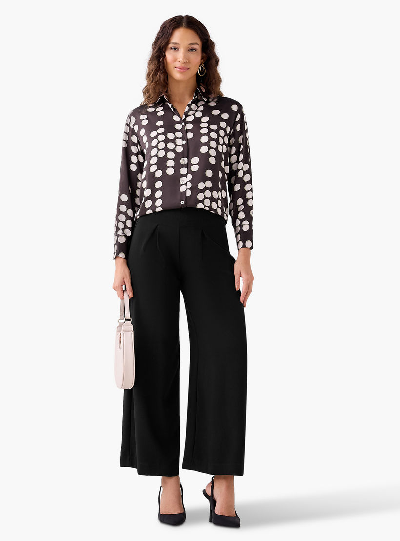 Regular Fit Satin Shirt with Collar-women-clothing-shirtsandblouses-shirts-image-3