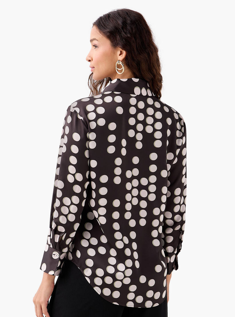 Regular Fit Satin Shirt with Collar-women-clothing-shirtsandblouses-shirts-image-4