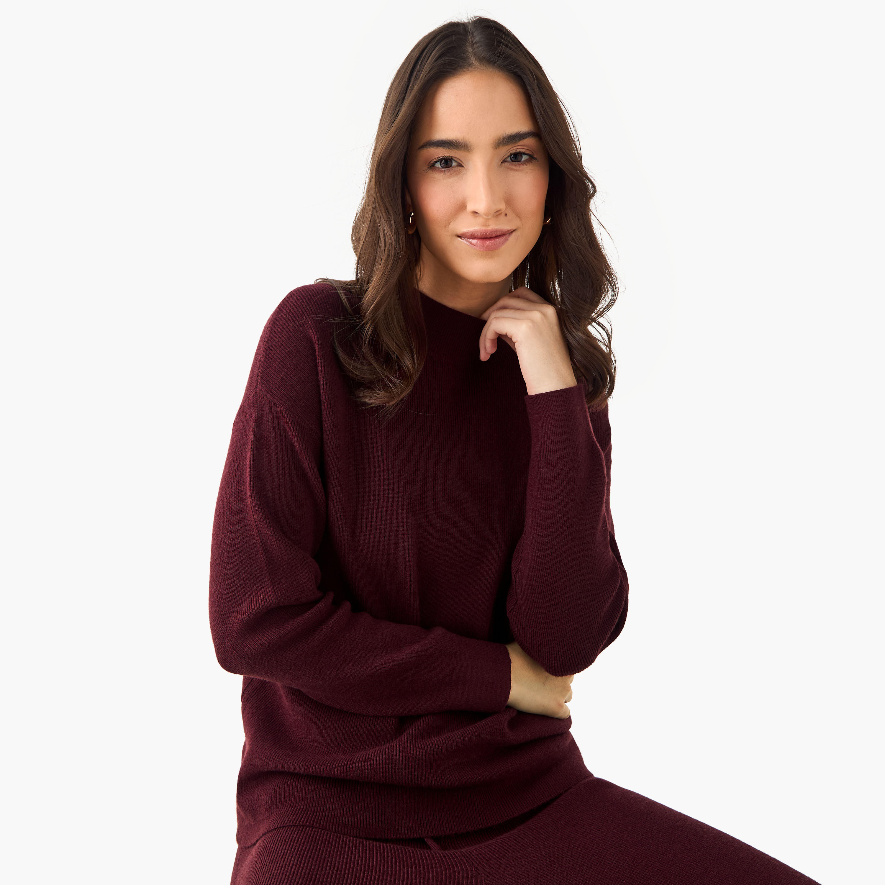 Relaxed Fit High Neck Sweater-women-clothing-cardigansandjumpers-jumpers-image-1