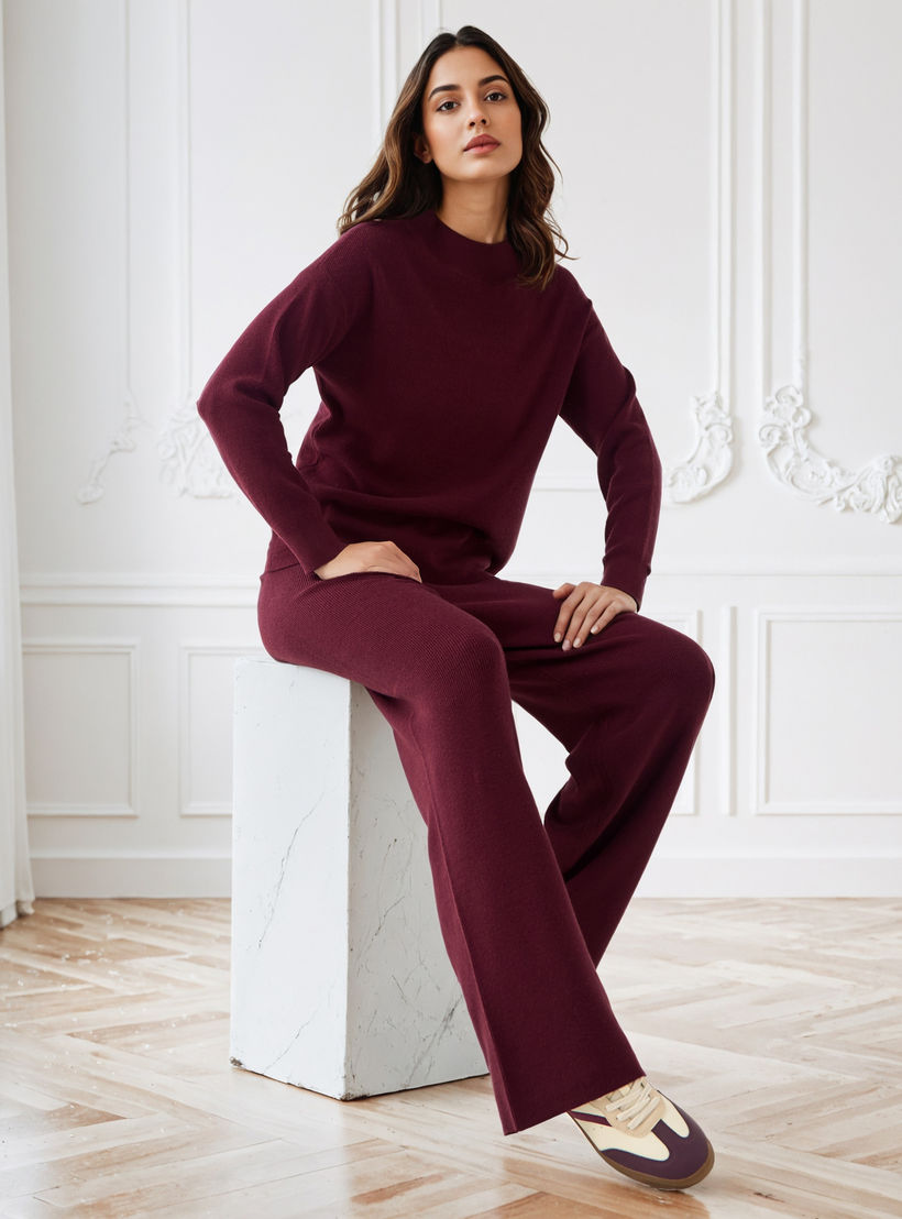 Textured Relaxed Fit Flexi Waist Track Pants-women-clothing-bottoms-joggers-image-2