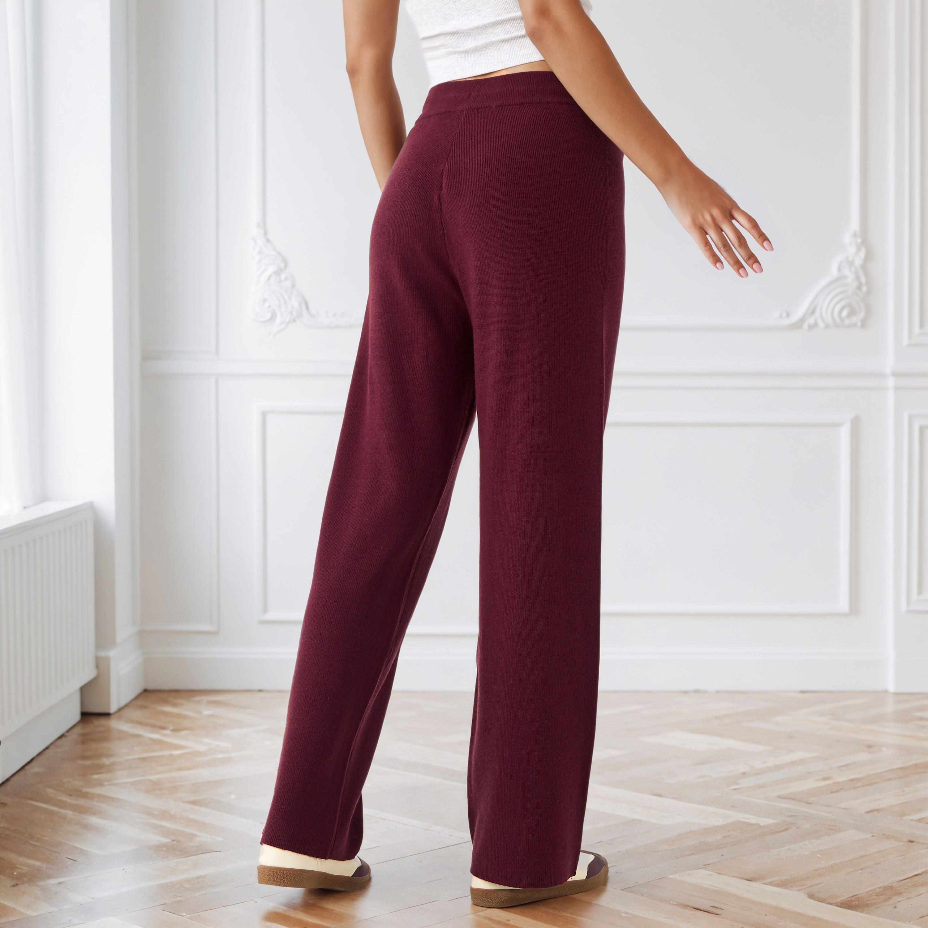 Textured Relaxed Fit Flexi Waist Track Pants-women-clothing-bottoms-joggers-image-3