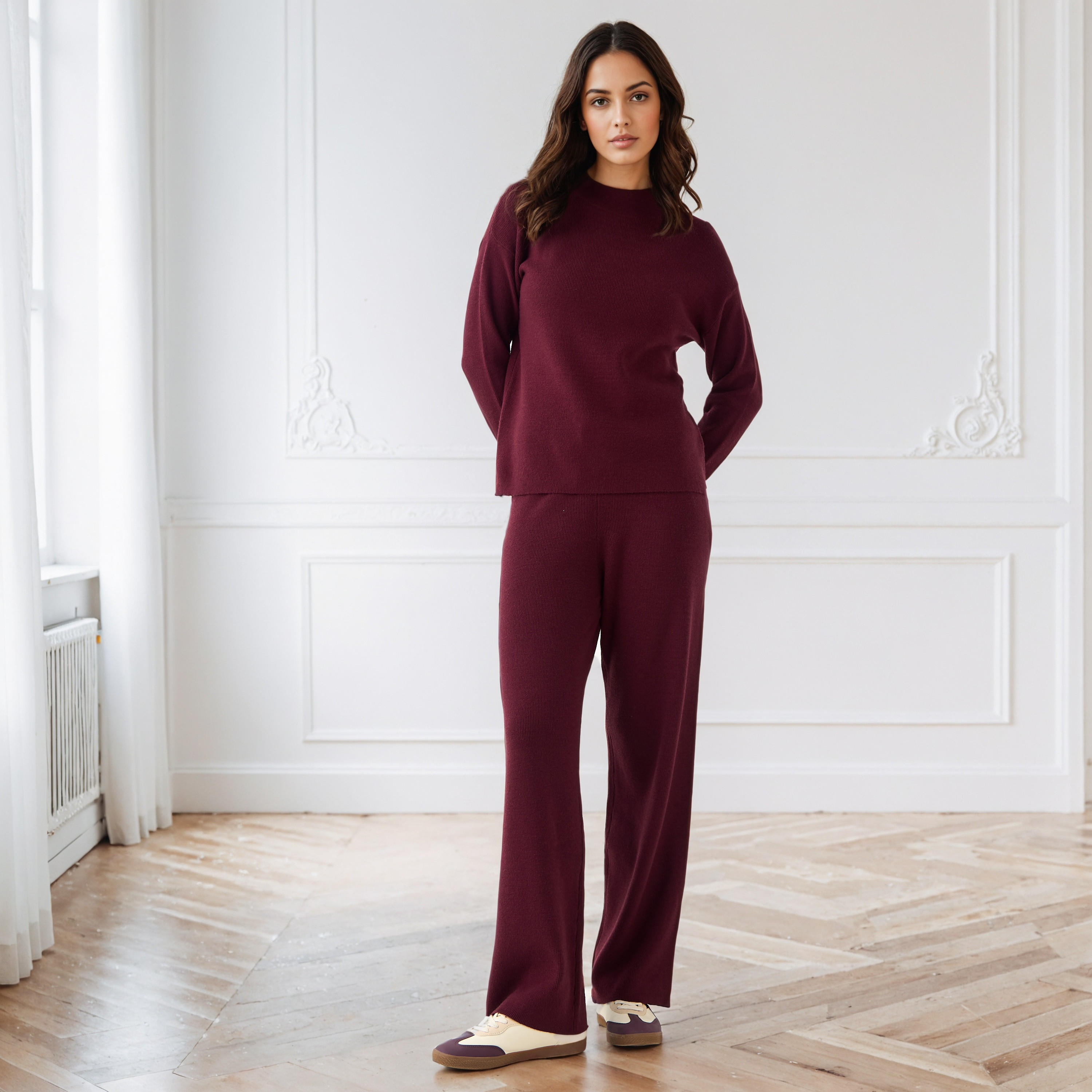 Textured Relaxed Fit Flexi Waist Track Pants-women-clothing-bottoms-joggers-image-6