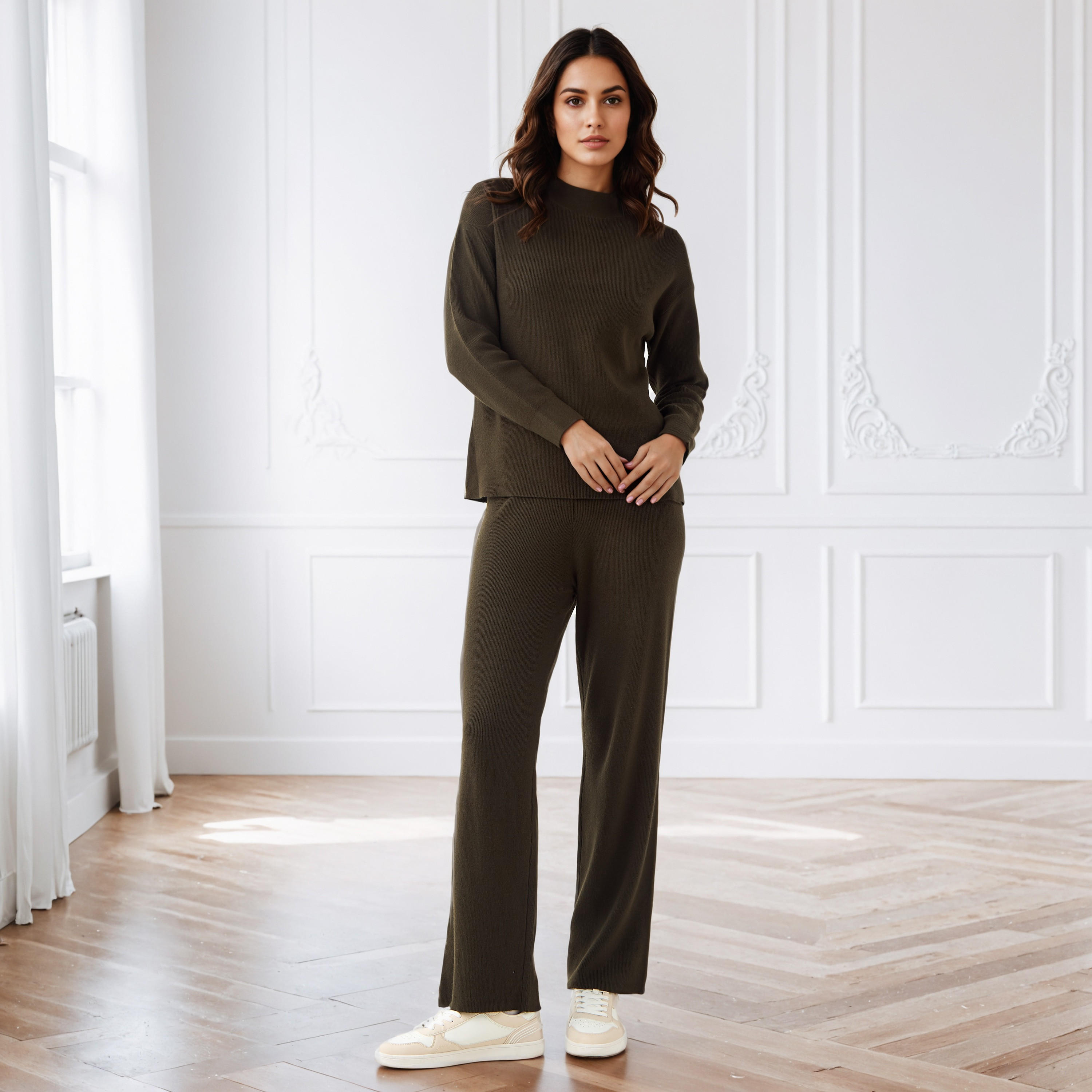 Textured Relaxed Fit Flexi Waist Track Pants-women-clothing-bottoms-joggers-image-2