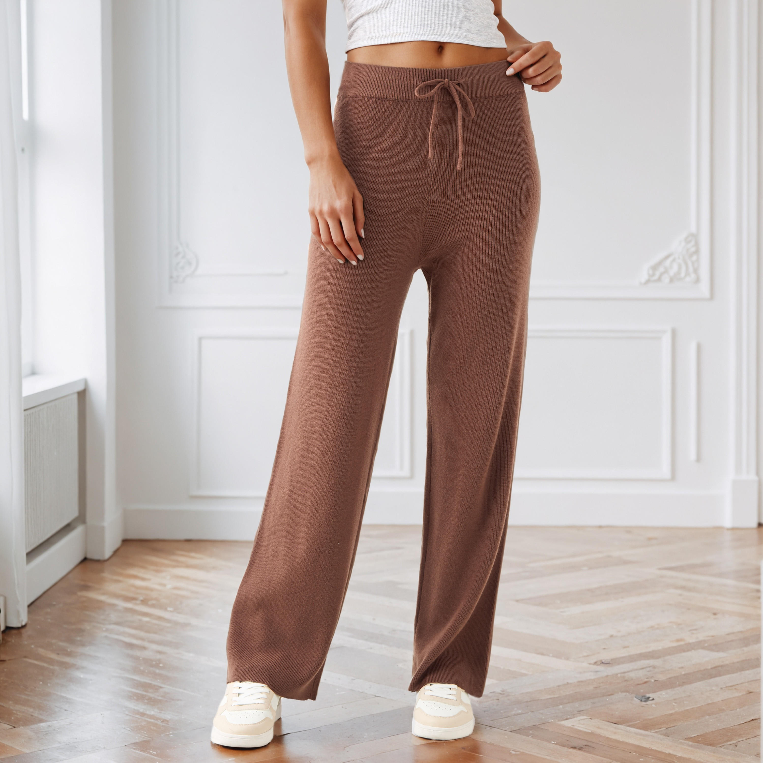Textured Relaxed Fit Flexi Waist Track Pants-women-clothing-bottoms-joggers-image-1
