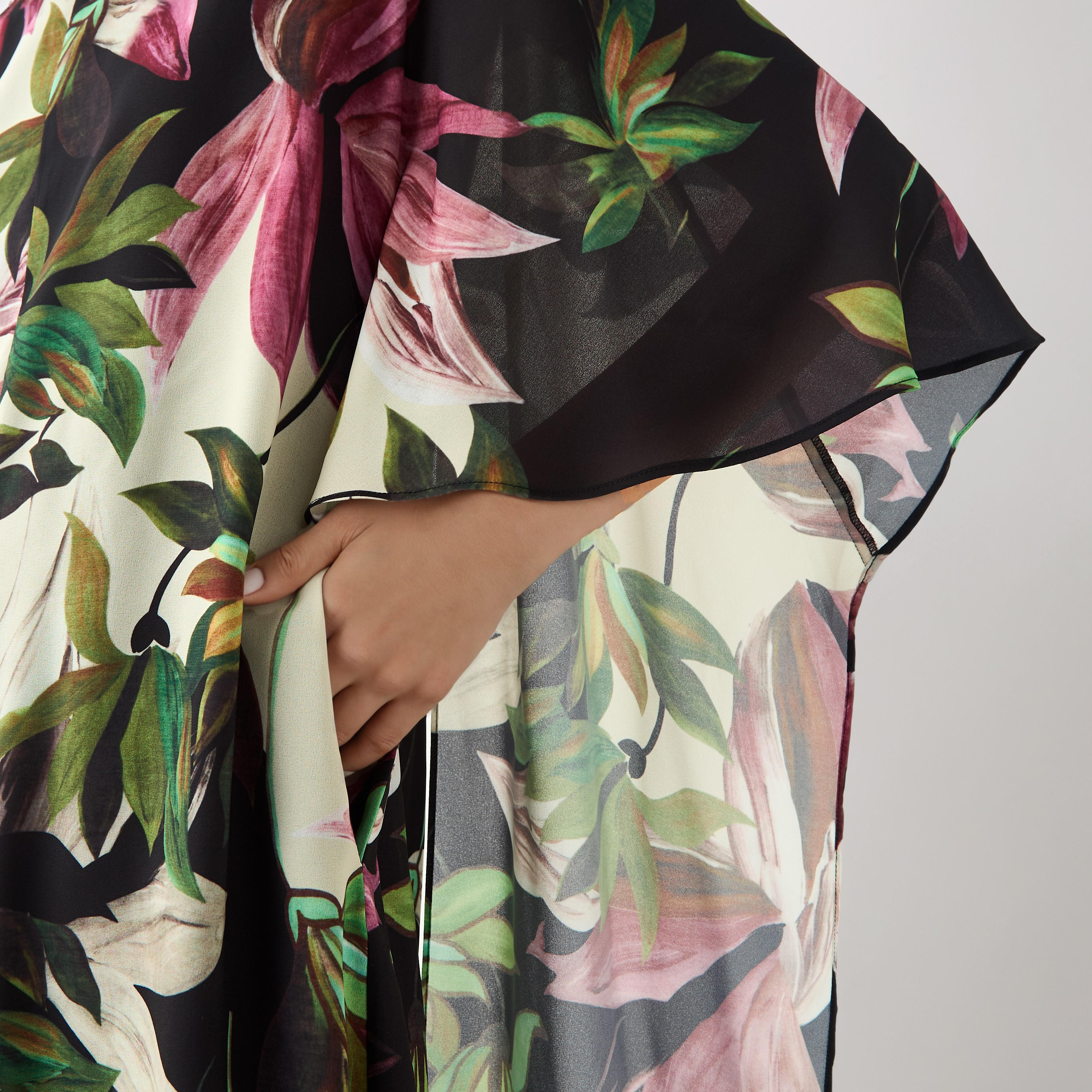 Floral Print Cape Dress-women-clothing-dresses-image-4