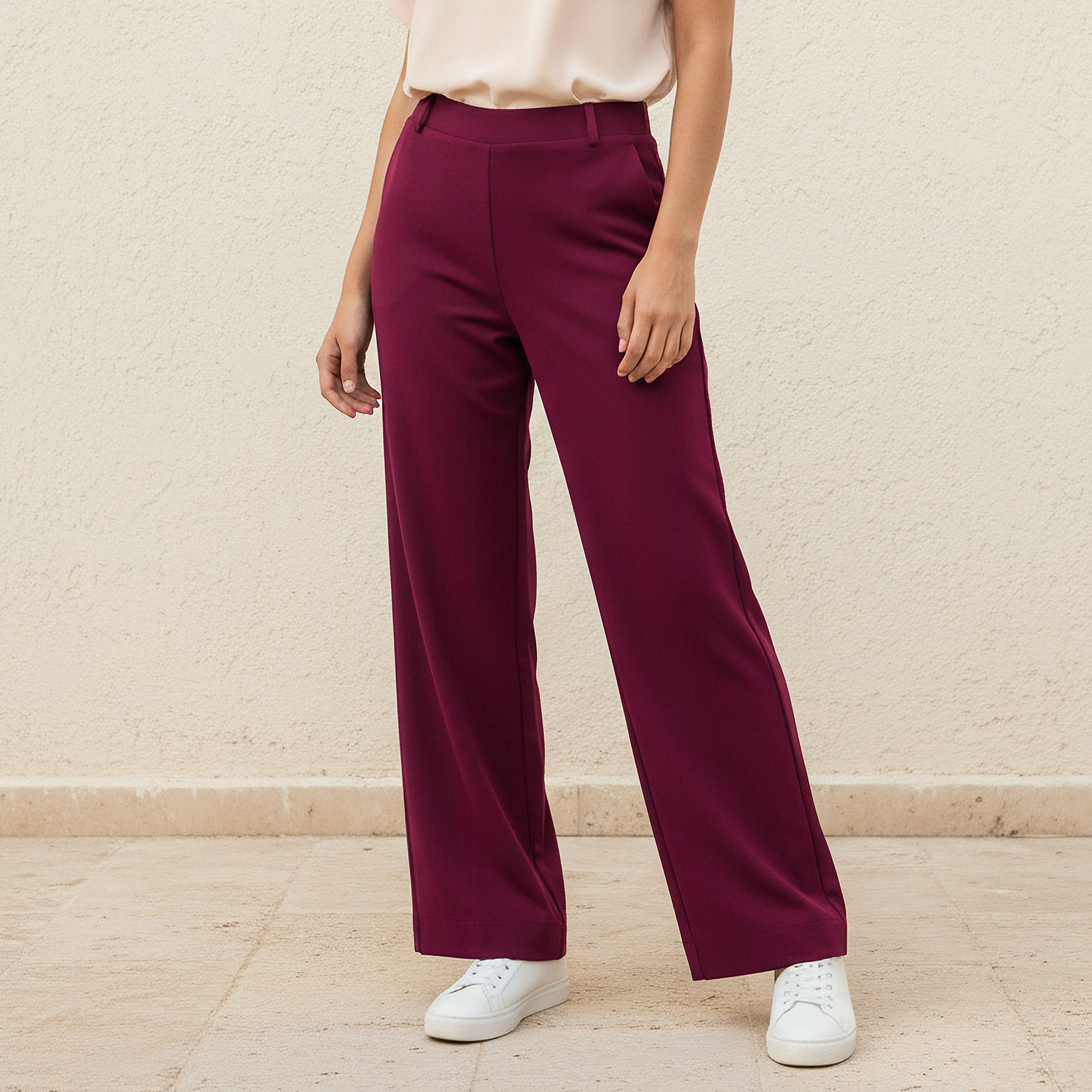 Full Pants with Straight Leg Design-women-clothing-bottoms-trousers-image-1