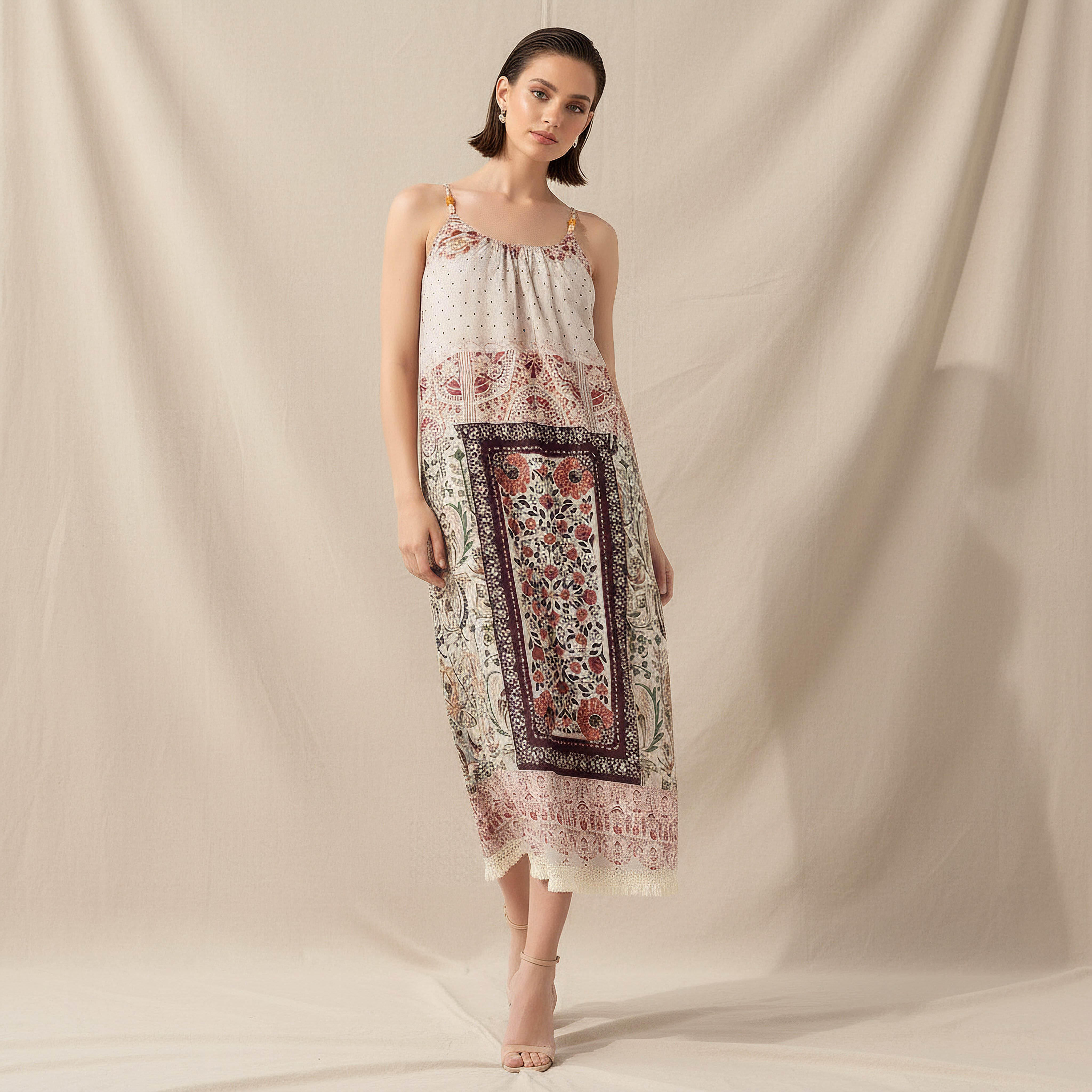 فستان ميدي إيه لاين بحمالات وطبعات-women-clothing-dresses-image-3