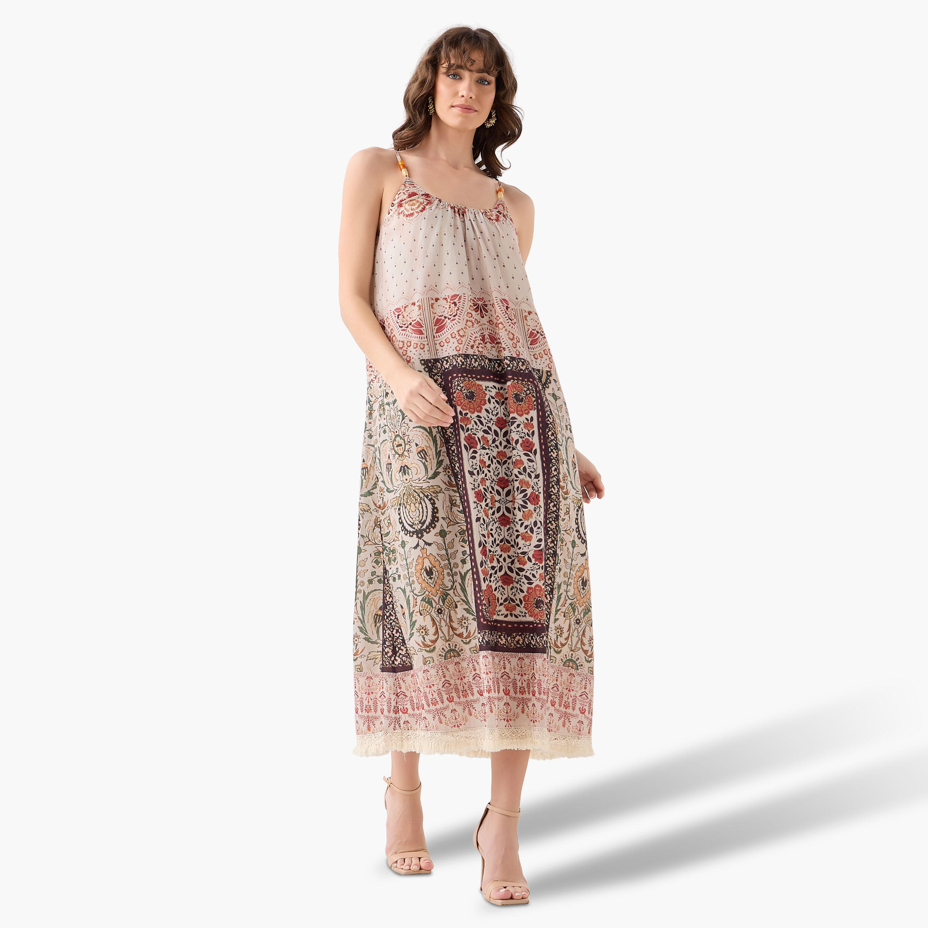 فستان ميدي إيه لاين بحمالات وطبعات-women-clothing-dresses-image-4