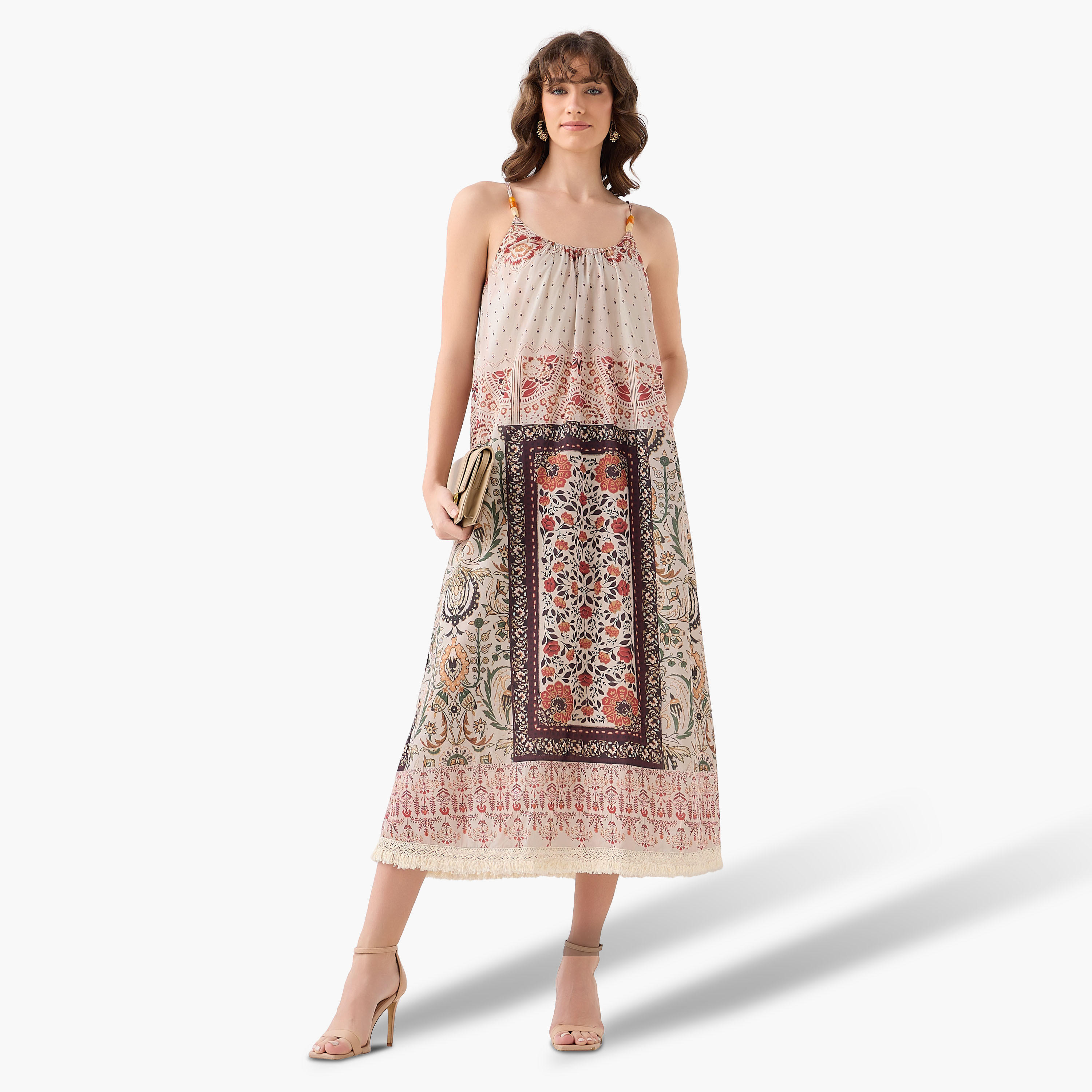 فستان ميدي إيه لاين بحمالات وطبعات-women-clothing-dresses-image-5