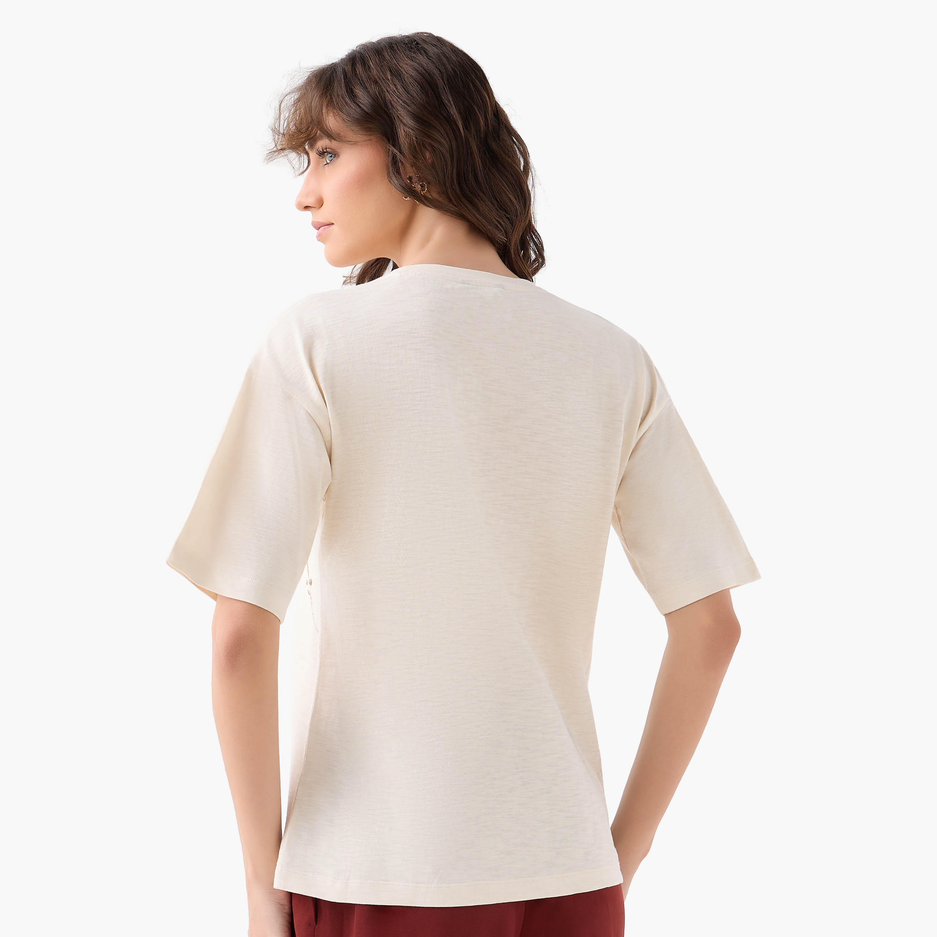 Regular Fit T-shirt with Jute Embellishments-women-clothing-tshirts-image-6