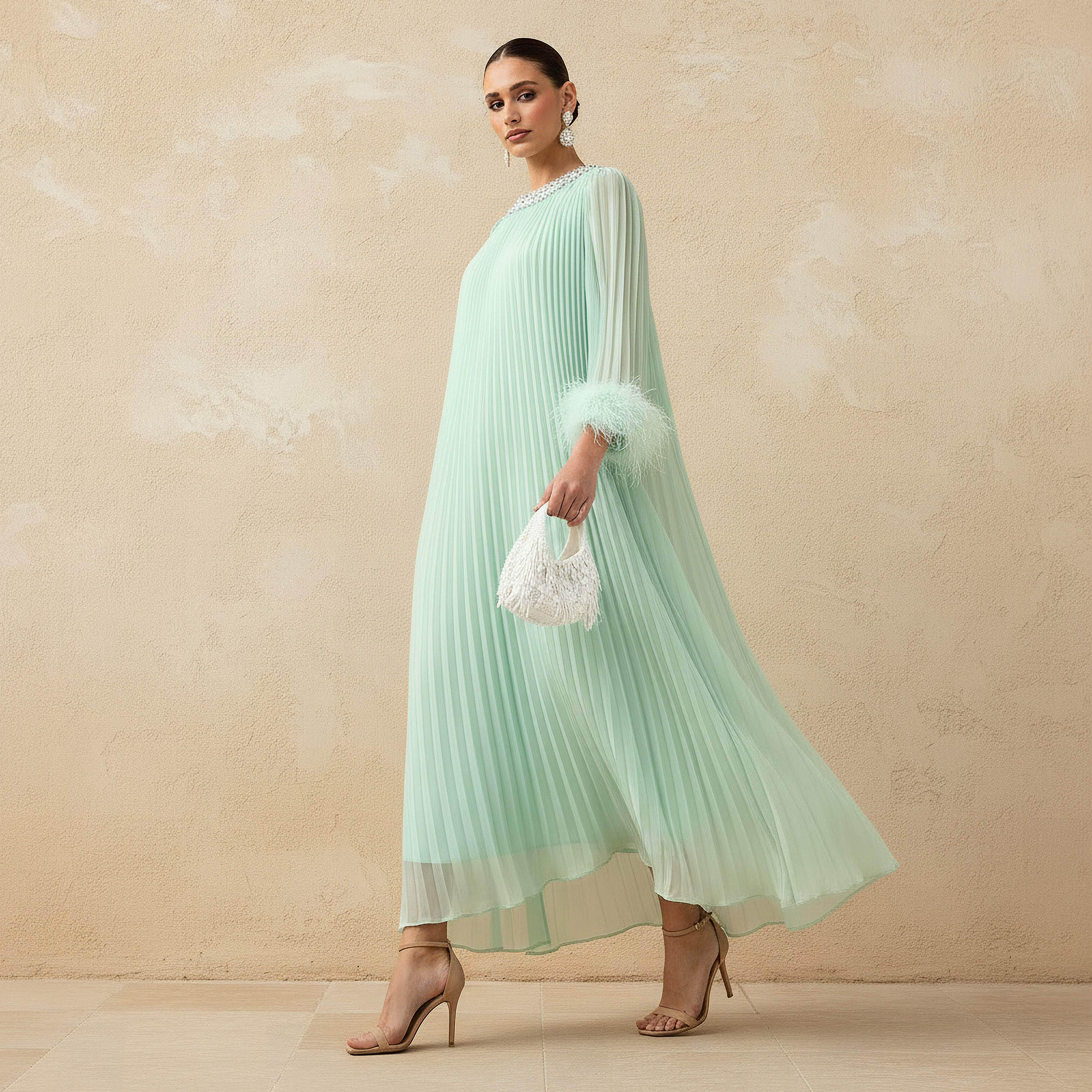 فستان مزين بزخارف فرو قطن للنساء-women-clothing-dresses-image-3