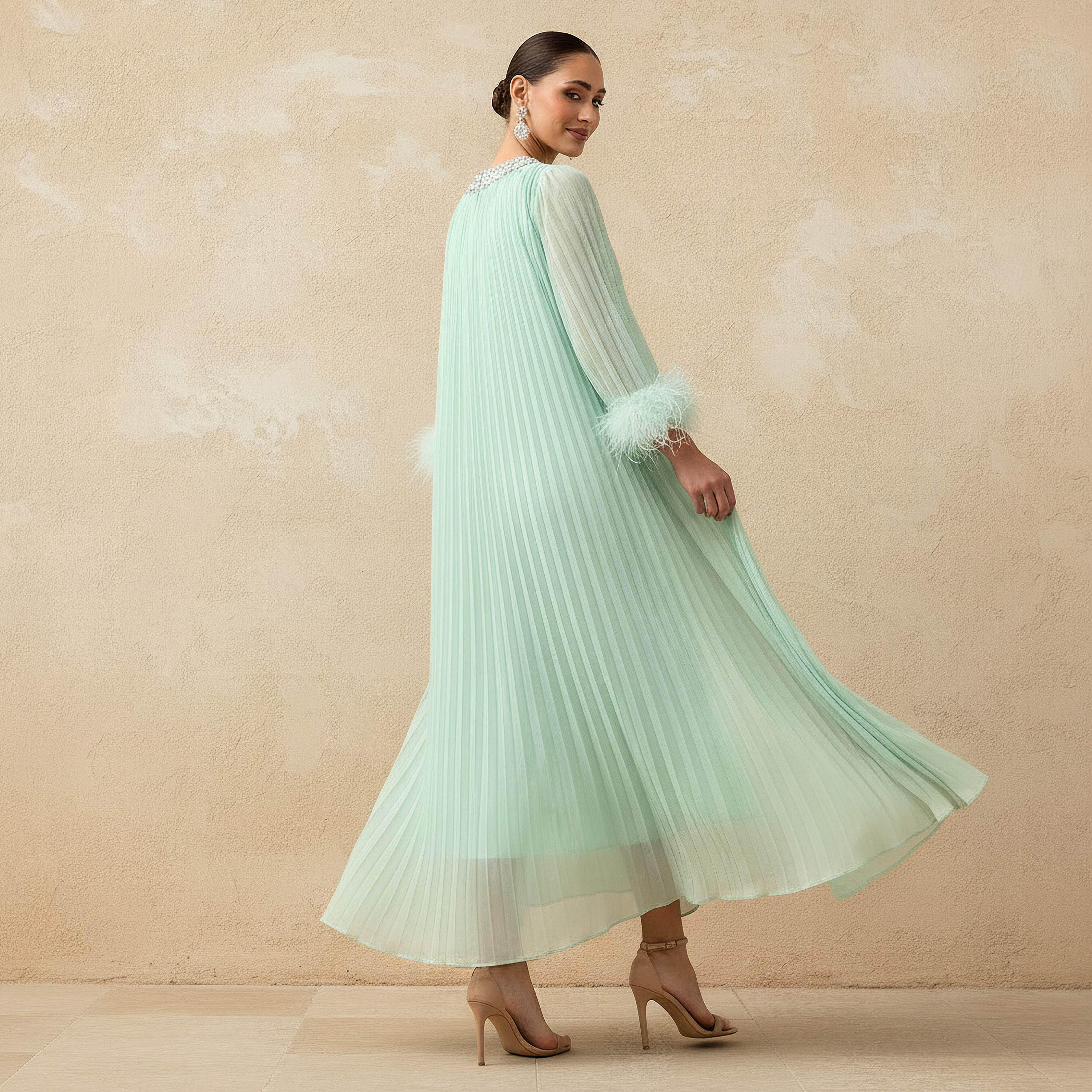فستان مزين بزخارف فرو قطن للنساء-women-clothing-dresses-image-4