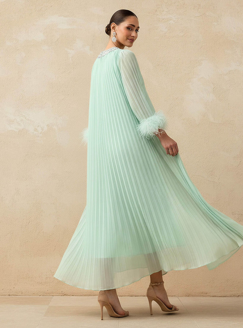 فستان مزين بزخارف فرو قطن للنساء-women-clothing-dresses-image-4