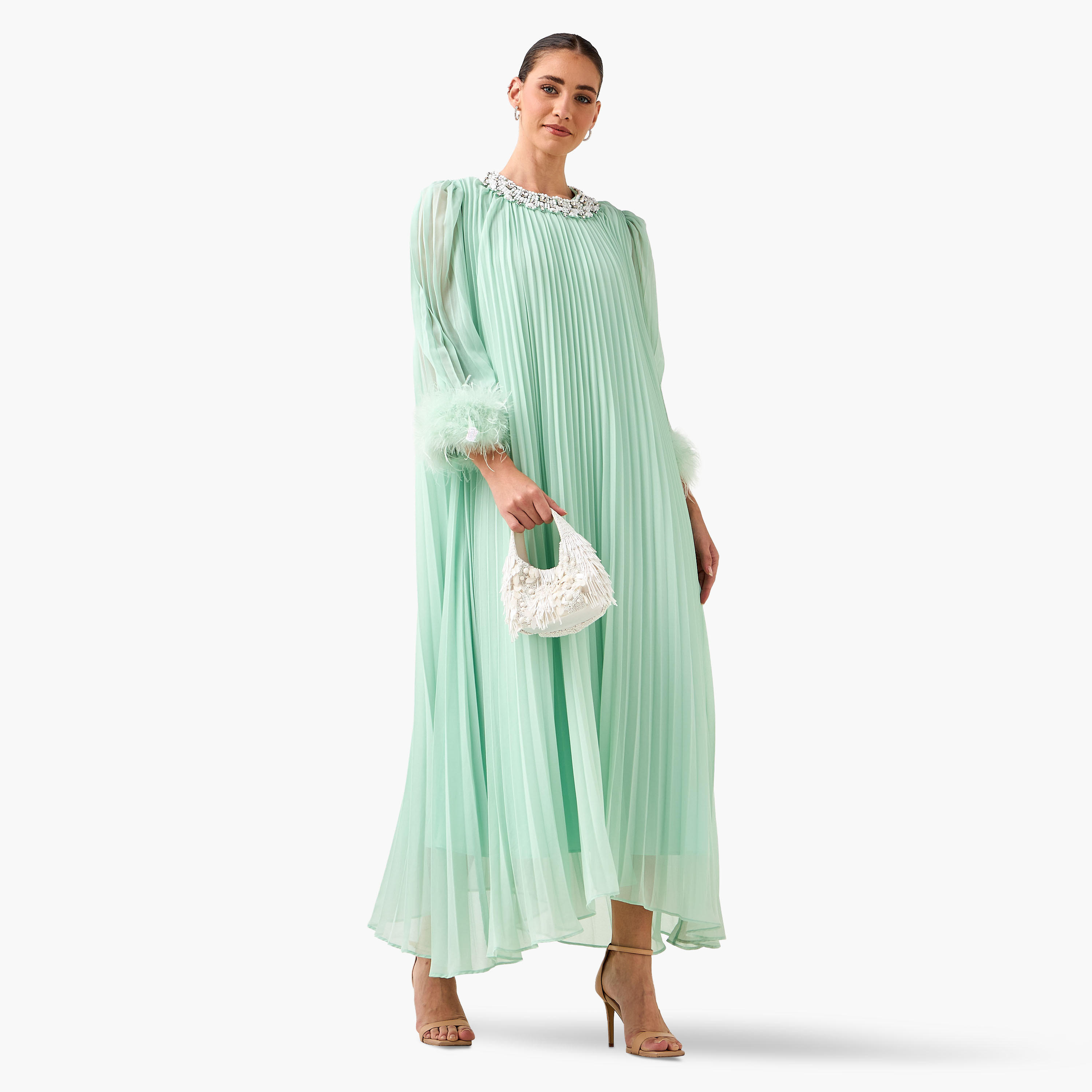 فستان مزين بزخارف فرو قطن للنساء-women-clothing-dresses-image-6