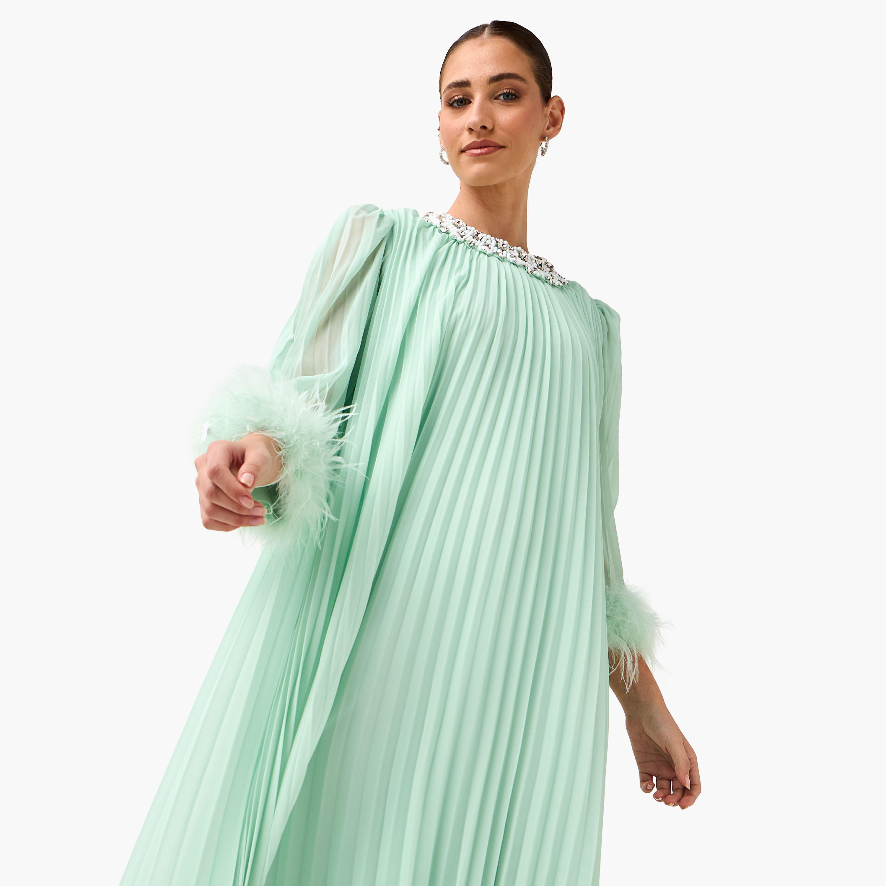 فستان مزين بزخارف فرو قطن للنساء-women-clothing-dresses-image-8
