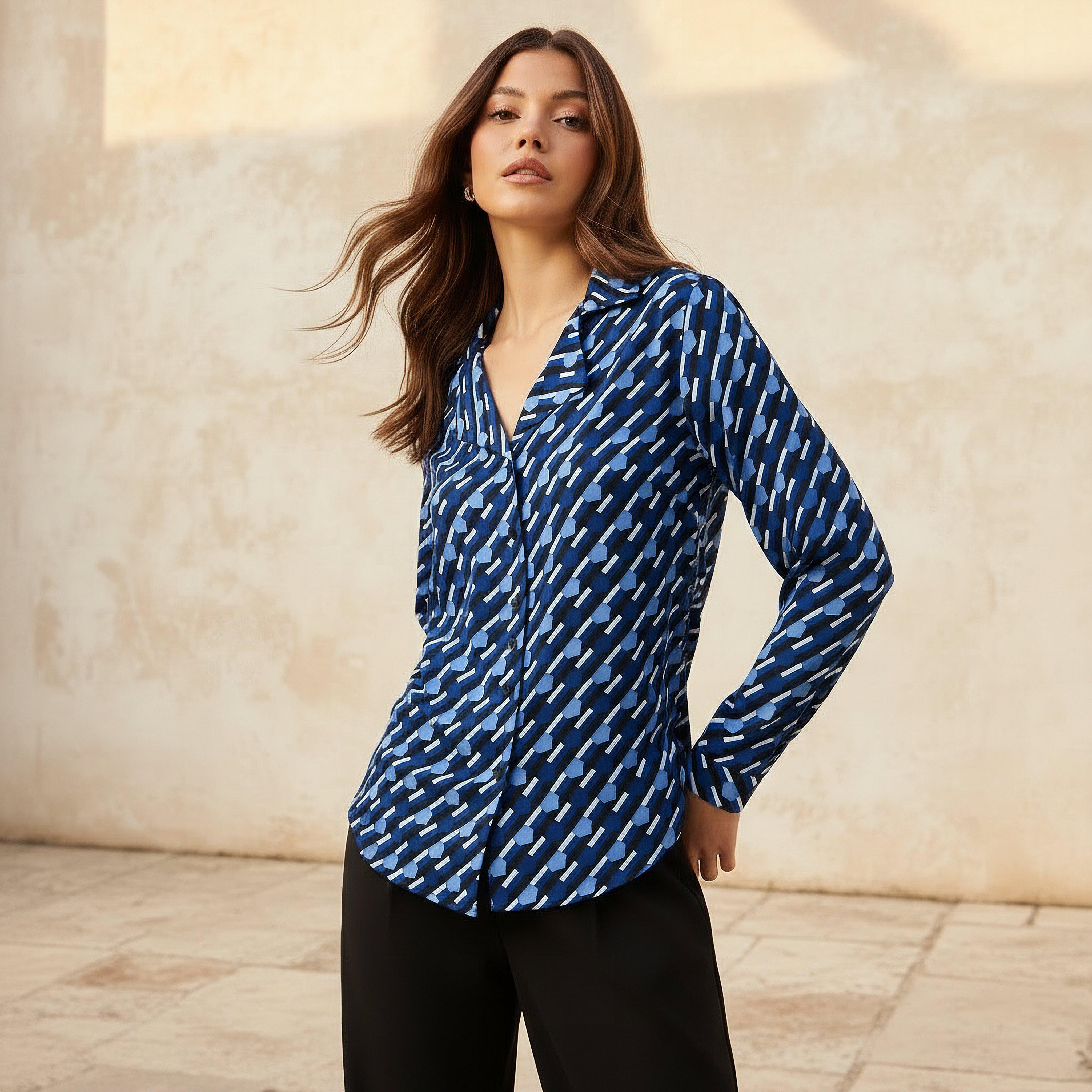 Shirt with Notch Collar-women-clothing-shirtsandblouses-shirts-image-1