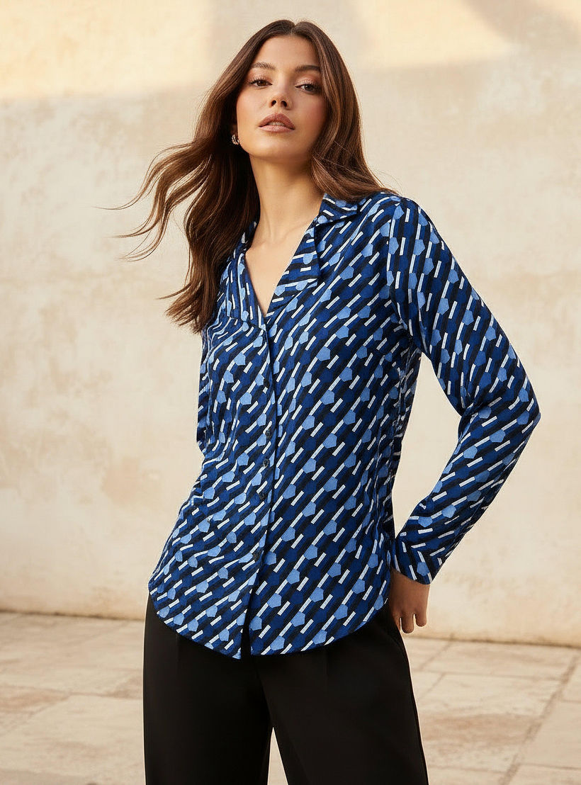 Shirt with Notch Collar-women-clothing-shirtsandblouses-shirts-image-1