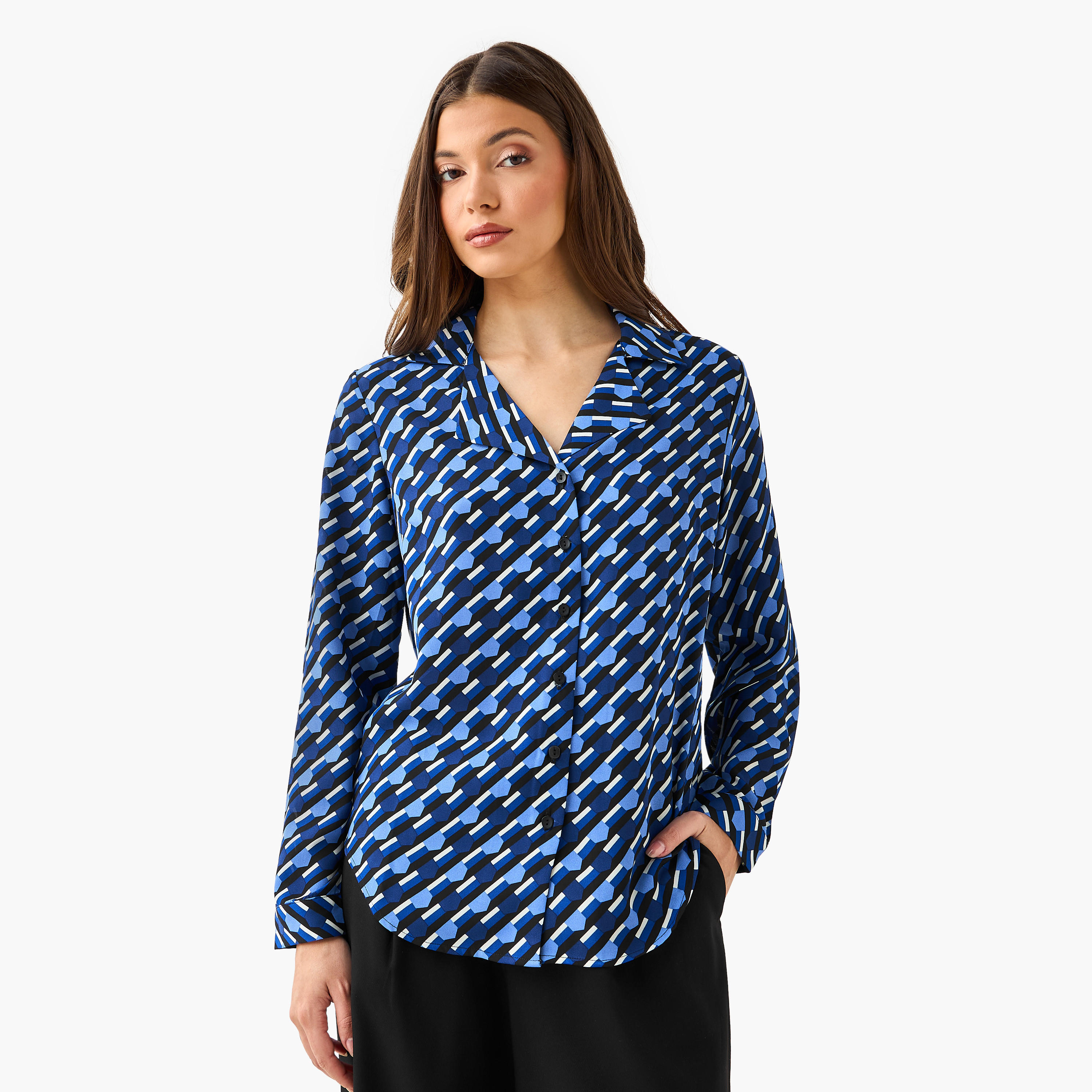 Shirt with Notch Collar-women-clothing-shirtsandblouses-shirts-image-3