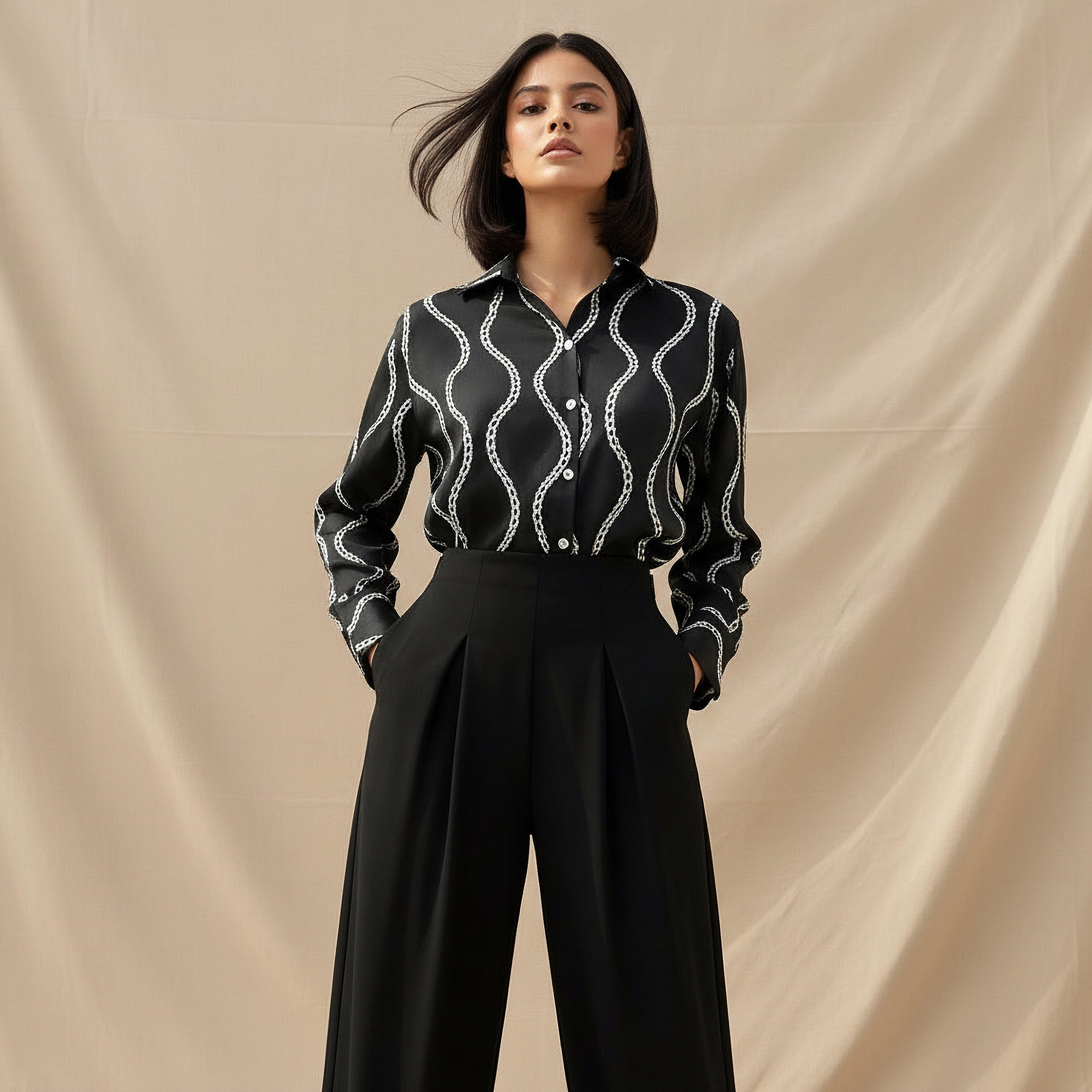 Printed Long Sleeves Shirt with Button Closure-women-clothing-shirtsandblouses-shirts-image-2