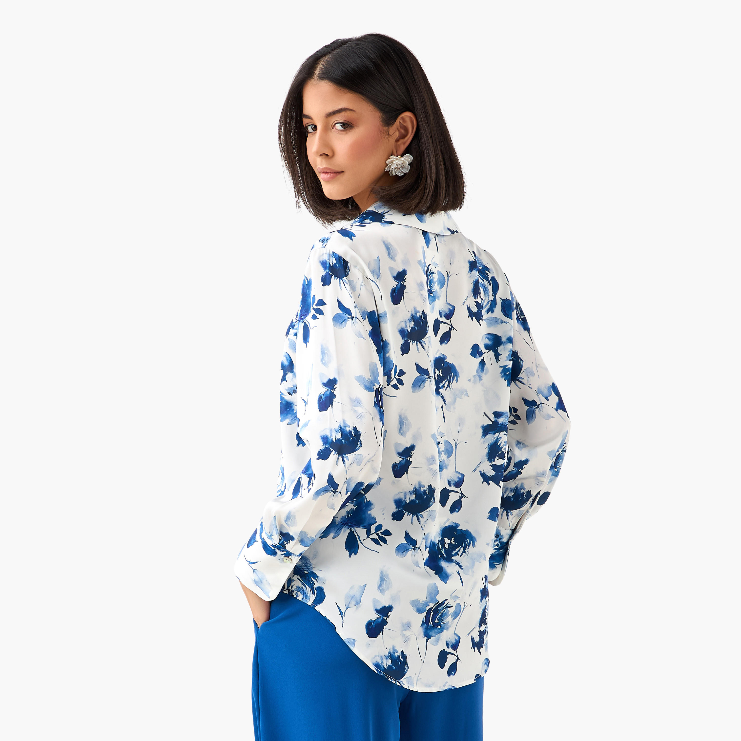 Floral Print Regular Fit Shirt with Collar-women-clothing-shirtsandblouses-shirts-image-5