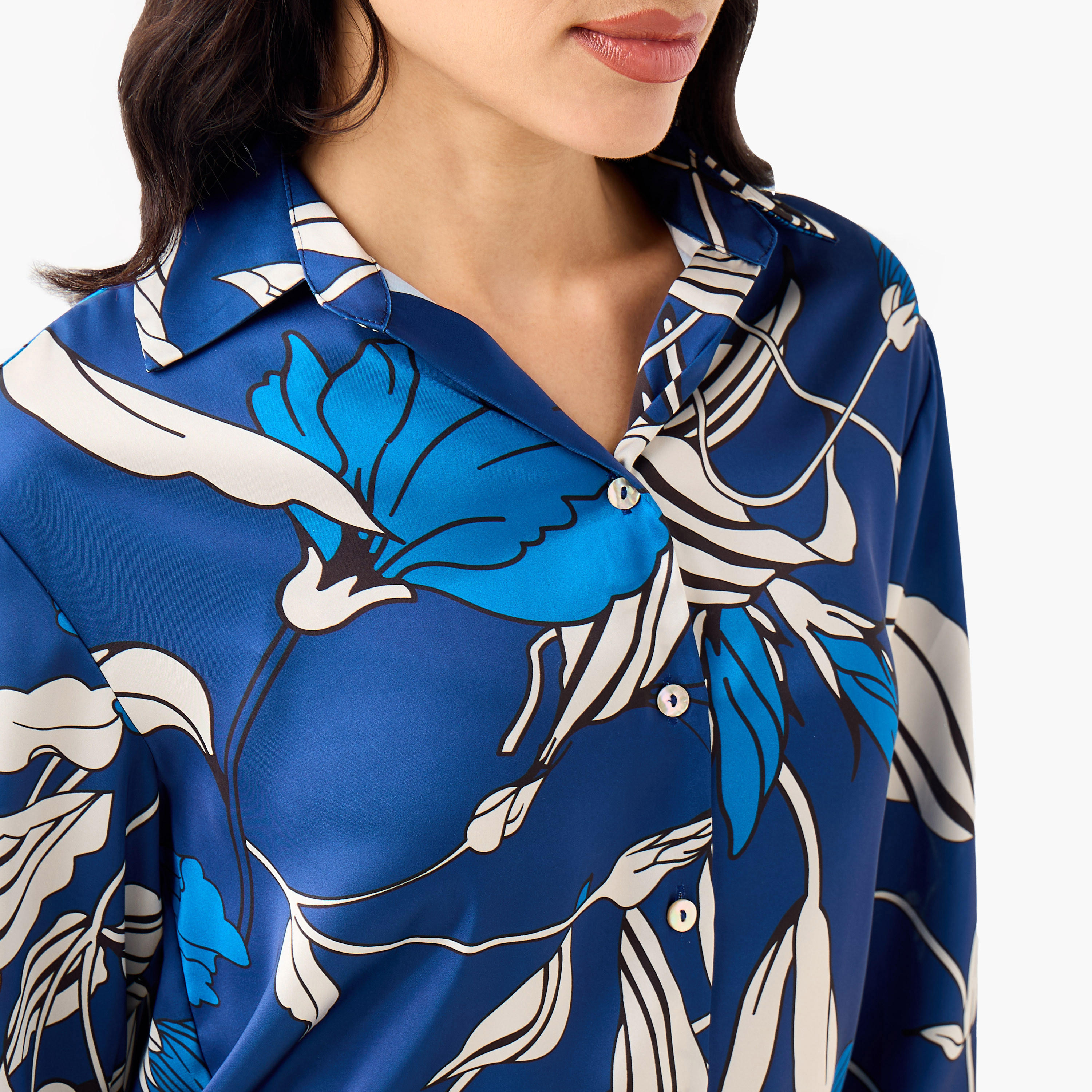 قميص بوليستر بقصة عادية وأكمام طويلة-women-clothing-shirtsandblouses-shirts-image-3