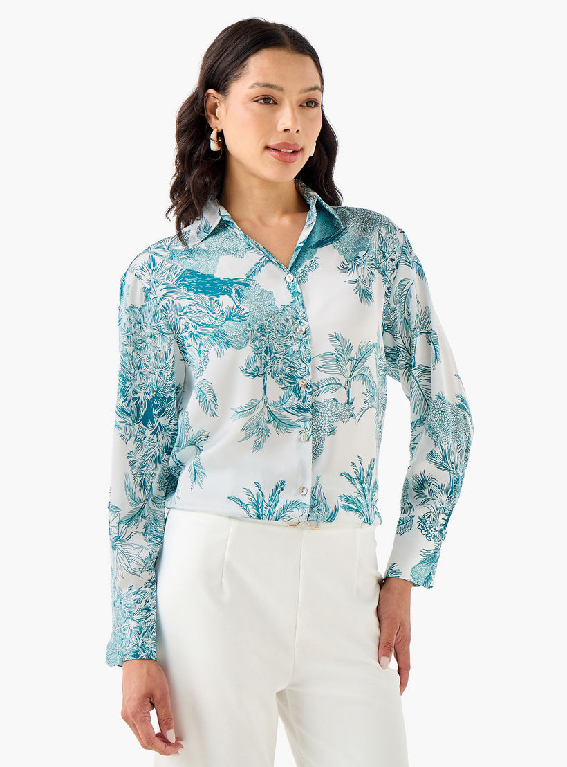 قميص بوليستر بقصة عادية وأكمام طويلة-women-clothing-shirtsandblouses-shirts-image-3