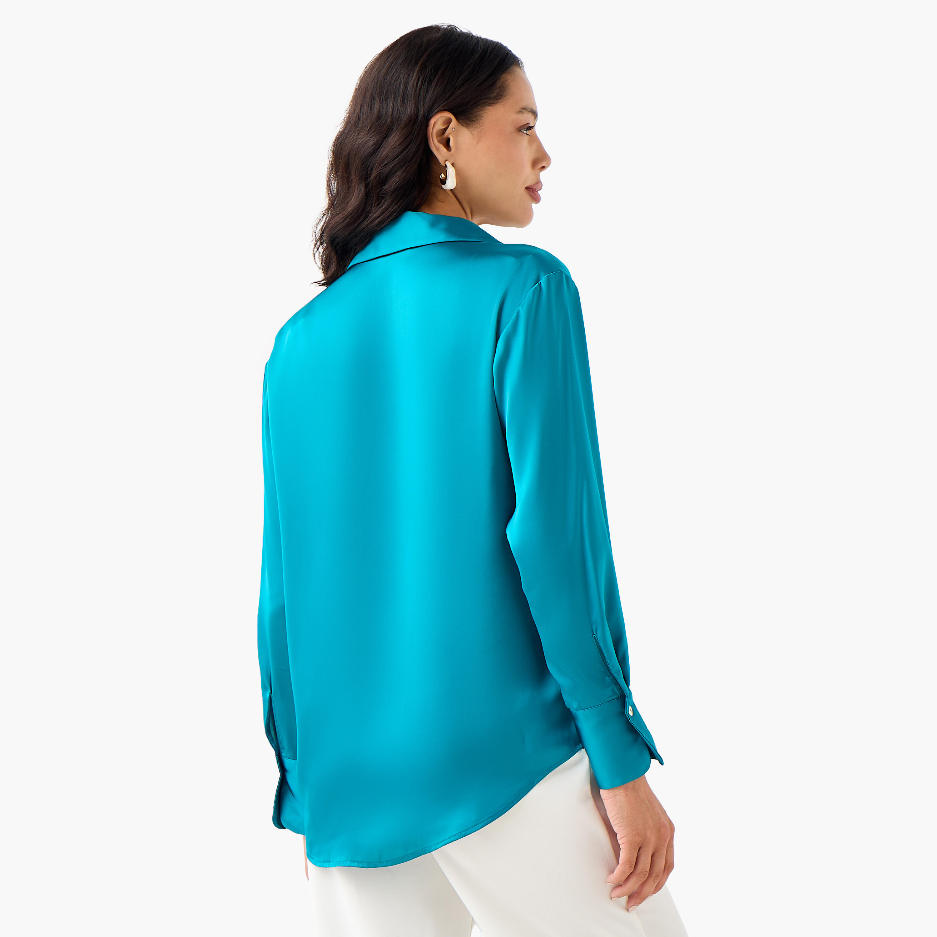 قميص بوليستر بقصة عادية وأكمام طويلة-women-clothing-shirtsandblouses-shirts-image-6