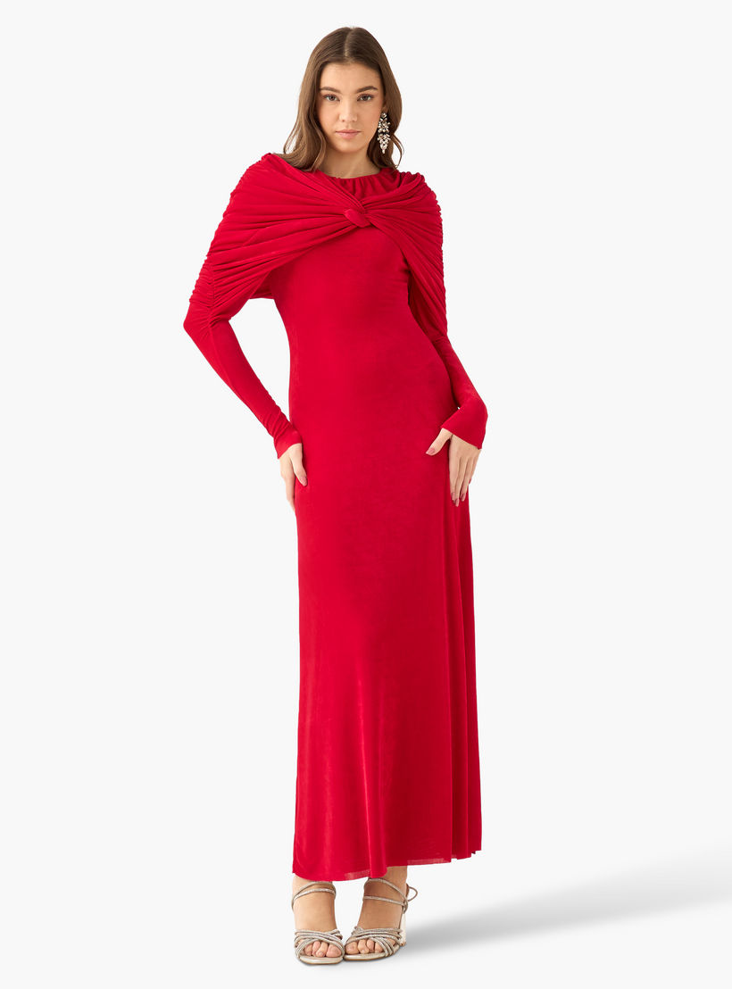 A-Line Maxi Dress with Knot Accent-women-clothing-dresses-image-3