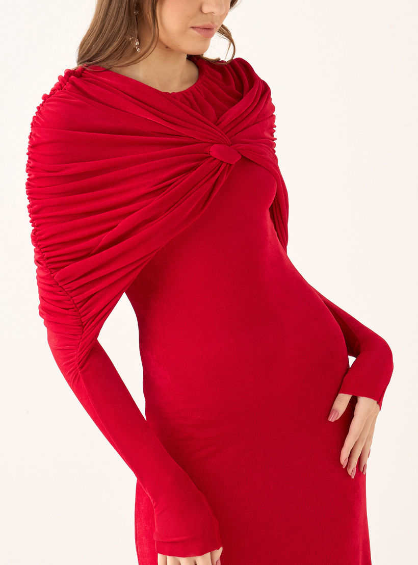 A-Line Maxi Dress with Knot Accent-women-clothing-dresses-image-6