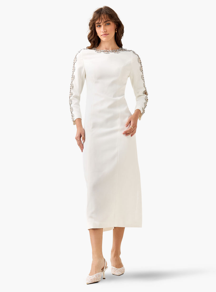 Embellished Party Dress with Back Slit-women-clothing-dresses-image-4