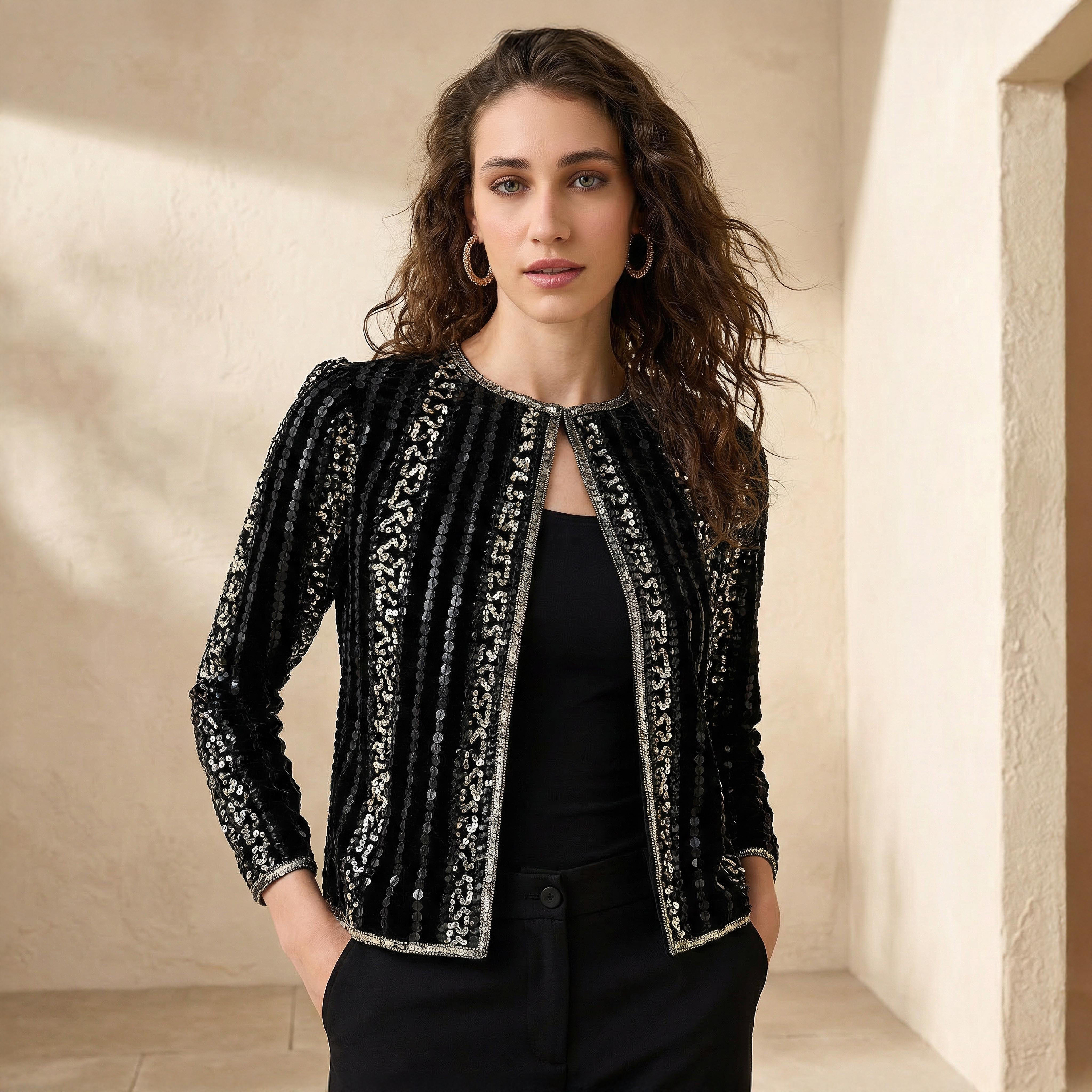 جاكيت مفتوح من الأمام بتزيينات ترتر-women-winterwear-coatsandjackets-jackets-image-7