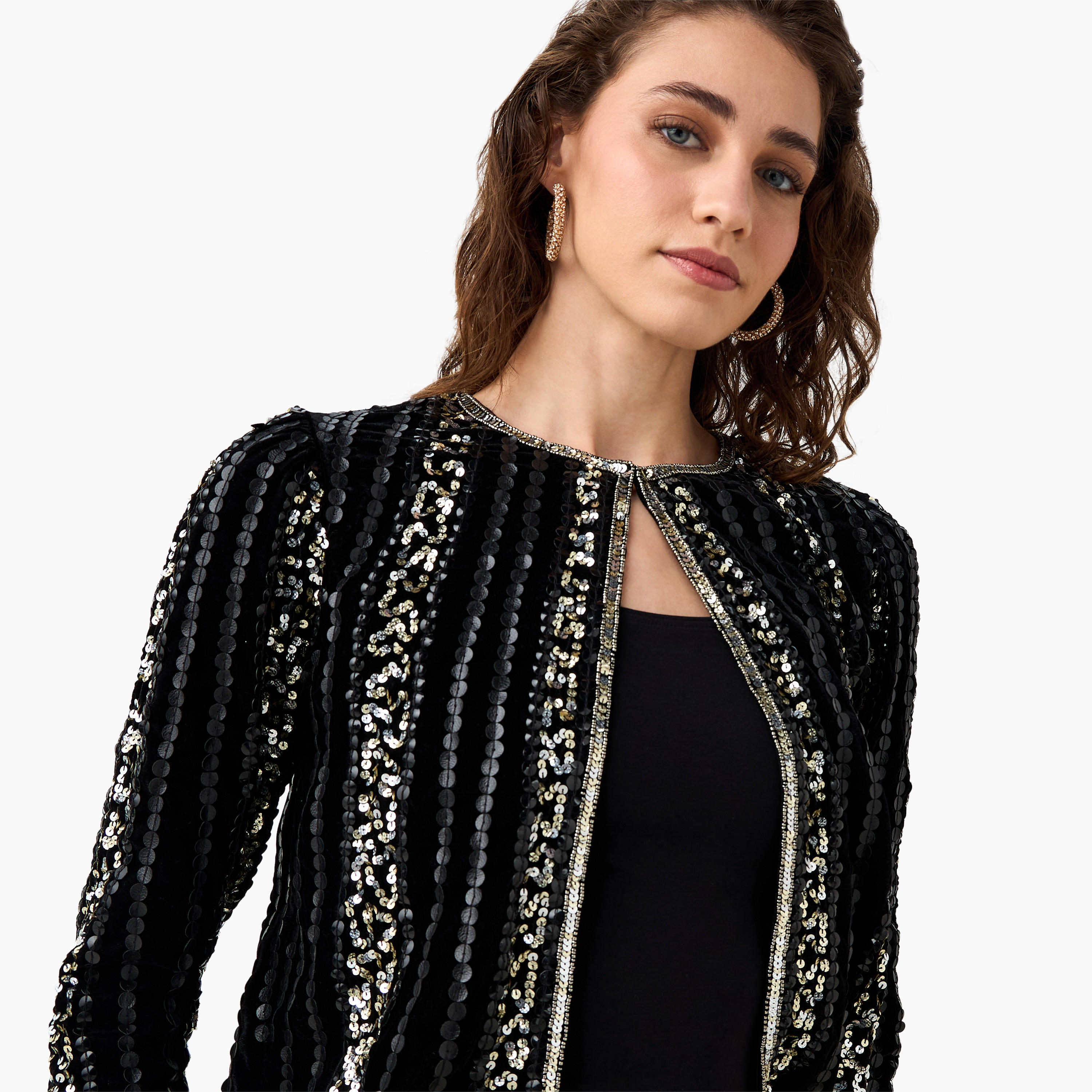 جاكيت مفتوح من الأمام بتزيينات ترتر-women-winterwear-coatsandjackets-jackets-image-1