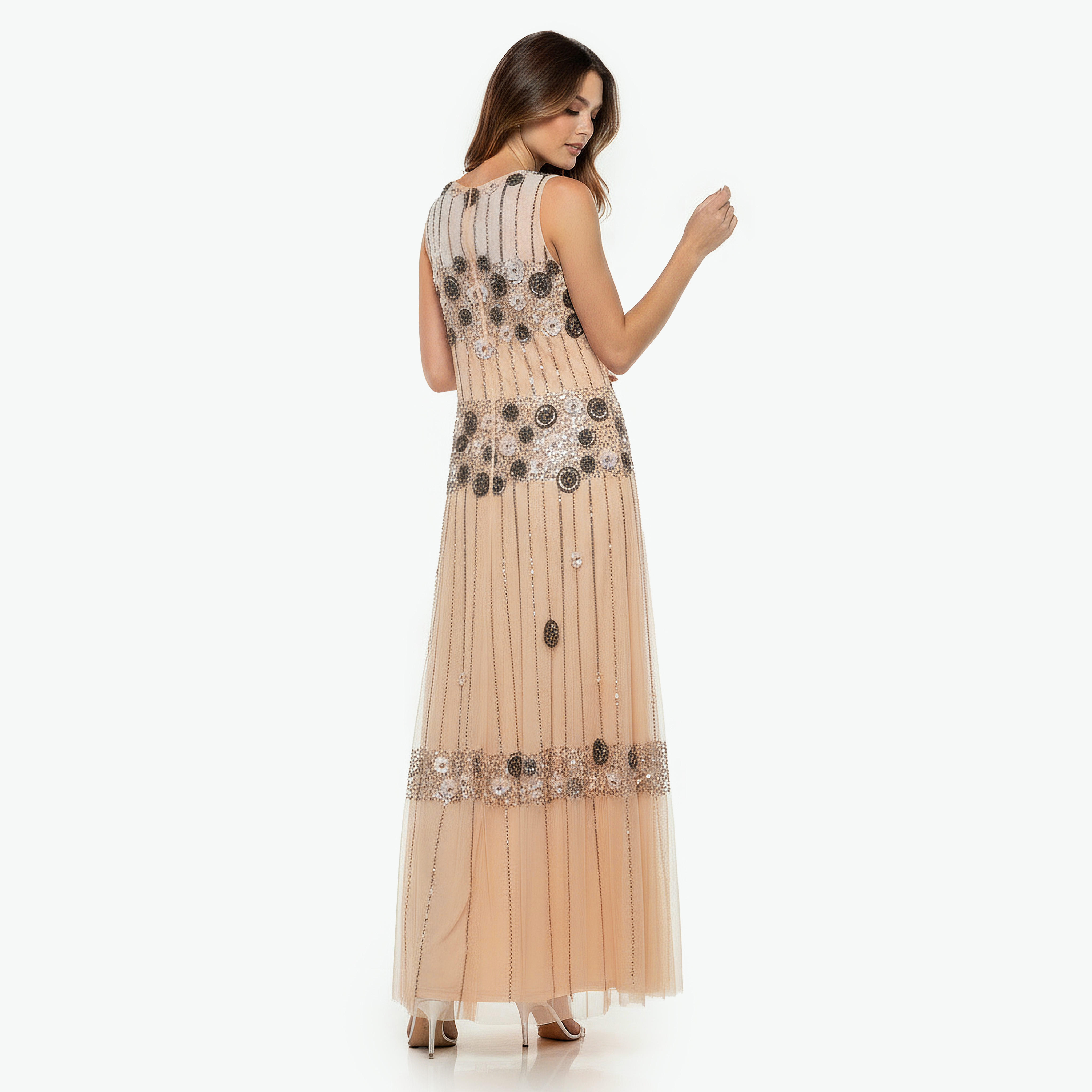 فستان سهرة ماكسي مزين بدون أكمام-women-clothing-dresses-image-4