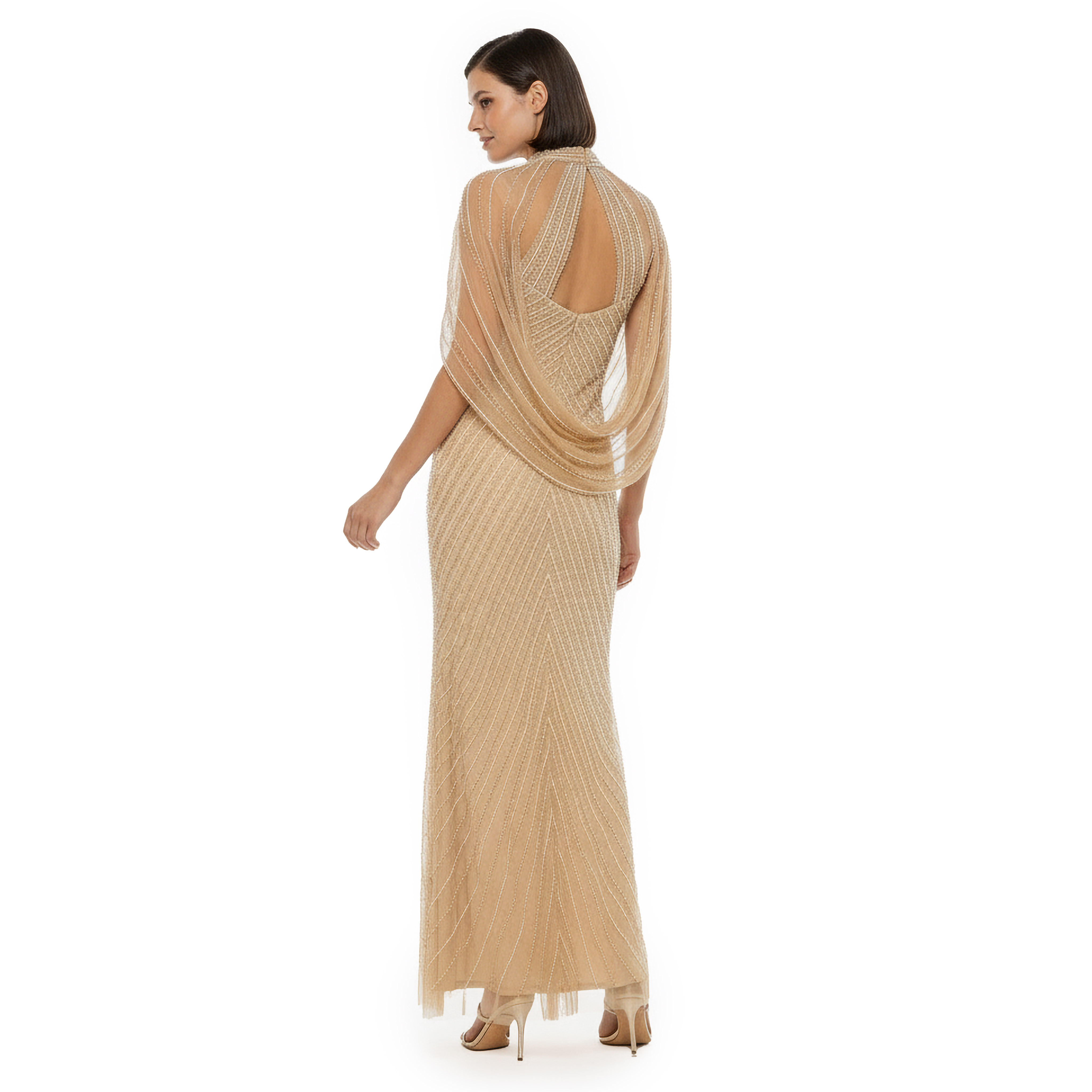Beaded Embellished Bodycon Party Dress with High Neck-women-clothing-dresses-image-4
