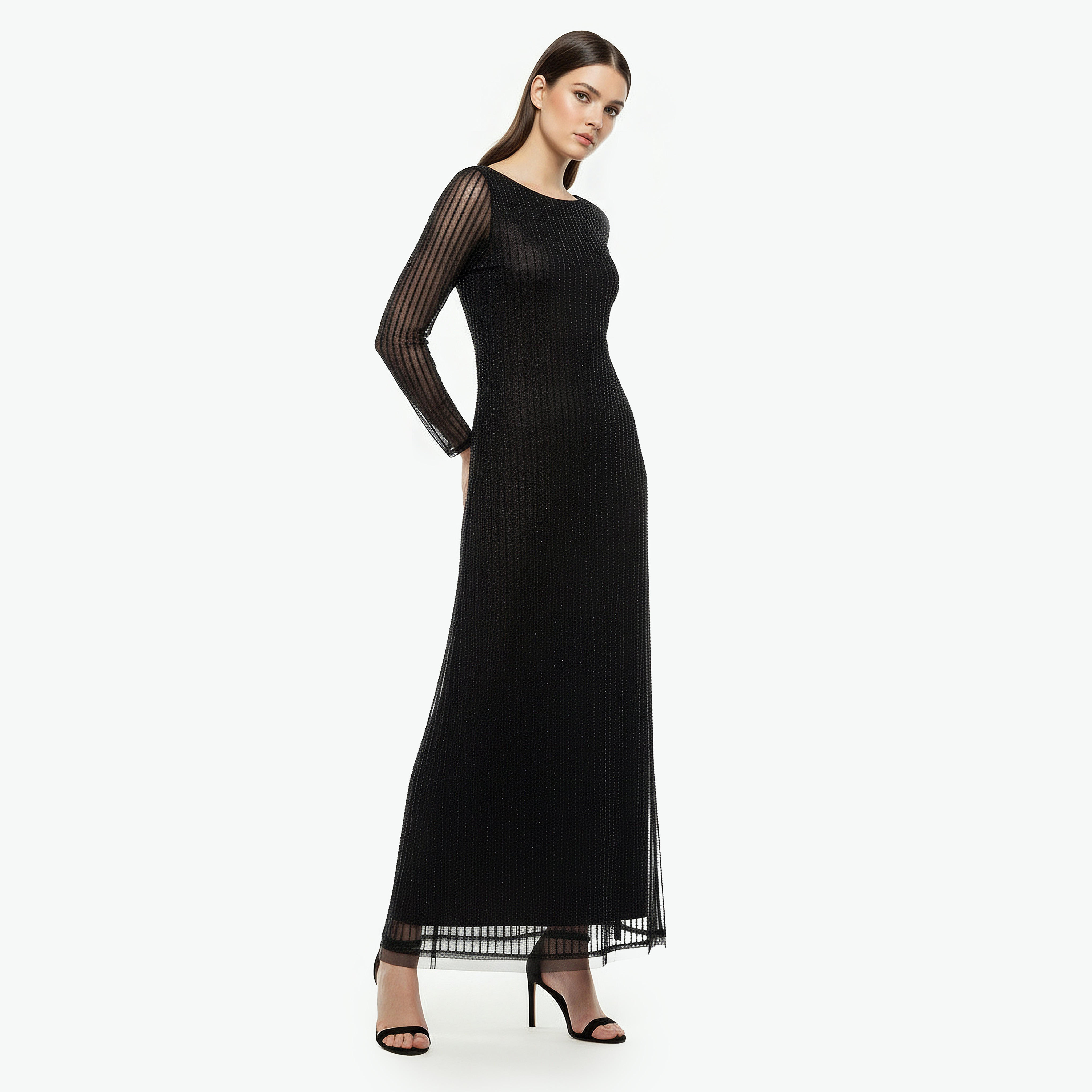 Bead Embellished Party Dress with Long Sleeves-women-clothing-dresses-image-3