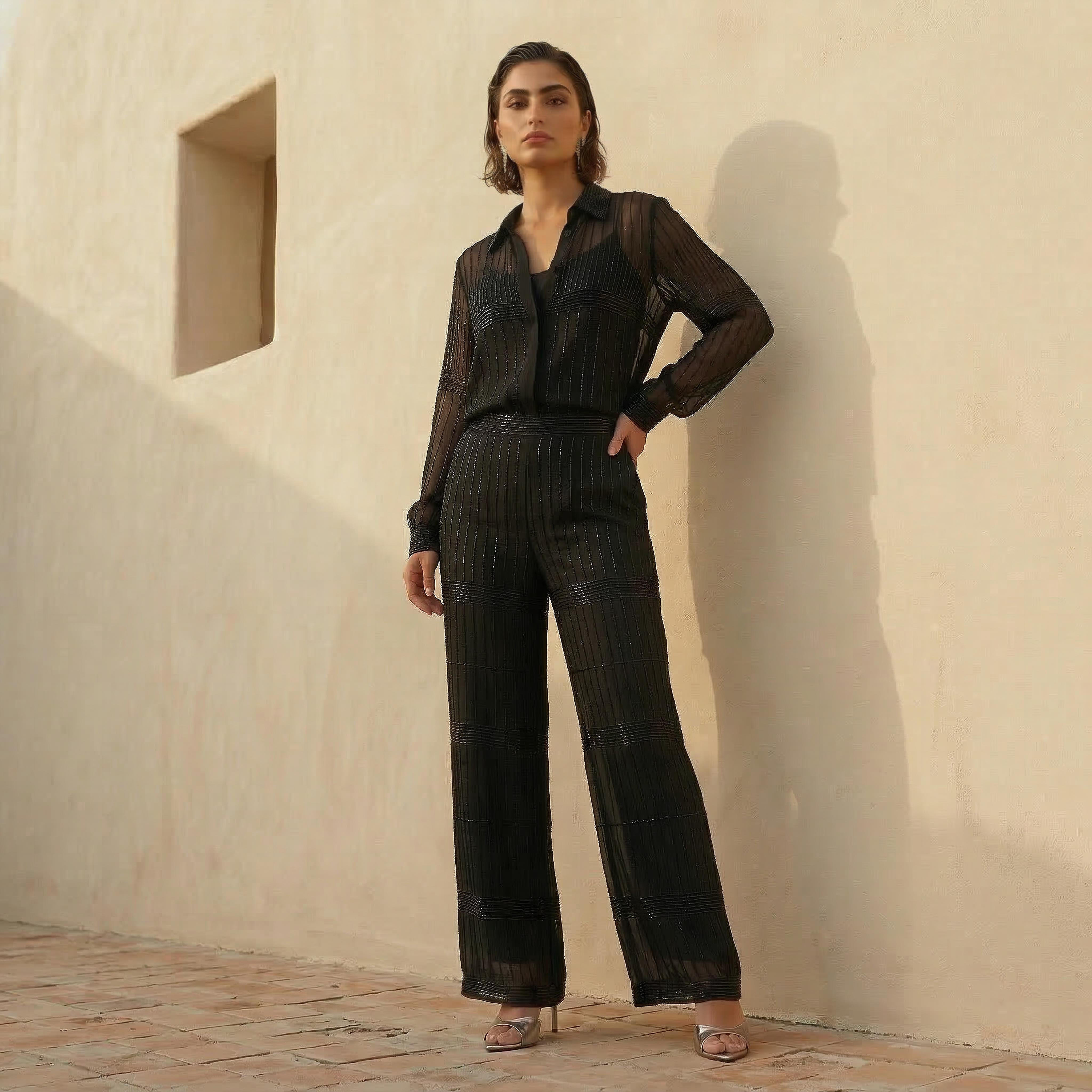 Longline Shirt with Bead Embellishment-women-clothing-shirtsandblouses-shirts-image-3